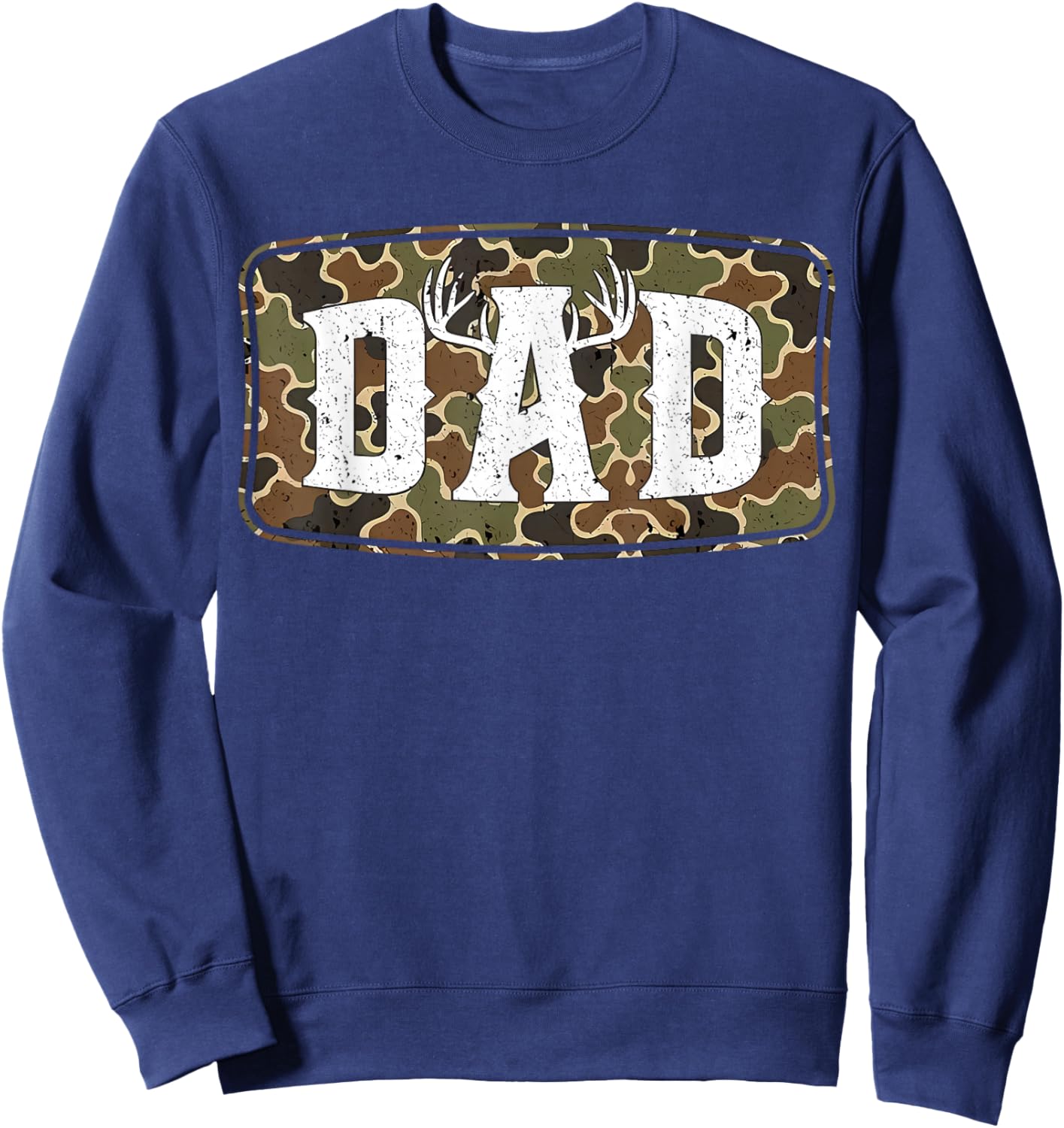 Retro Old Camo Dad Hunting Season Father's Day 4th of July Sweatshirt - Sweatshirt | Navy