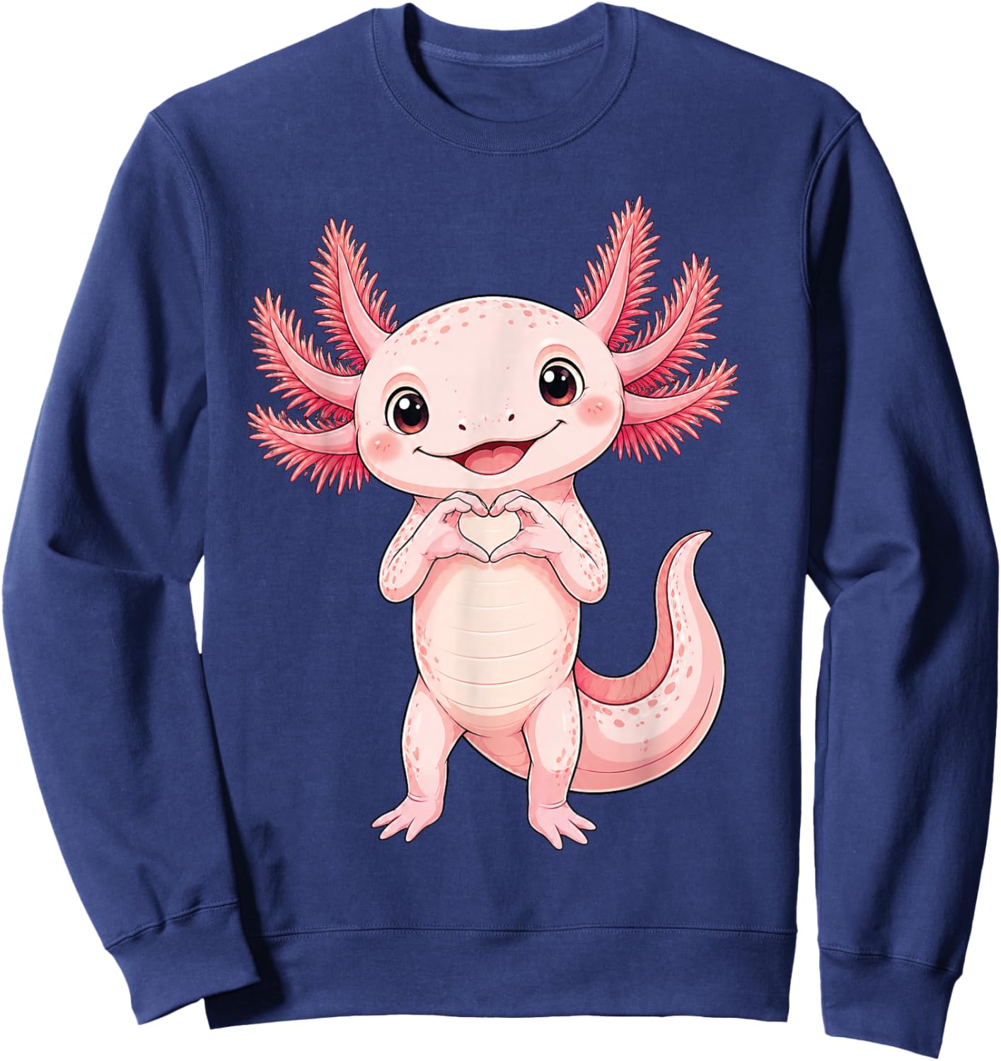 Axolotl mit Herz | Süßer AXO mit Herzsymbol Sweatshirt - Sweatshirt | Navy