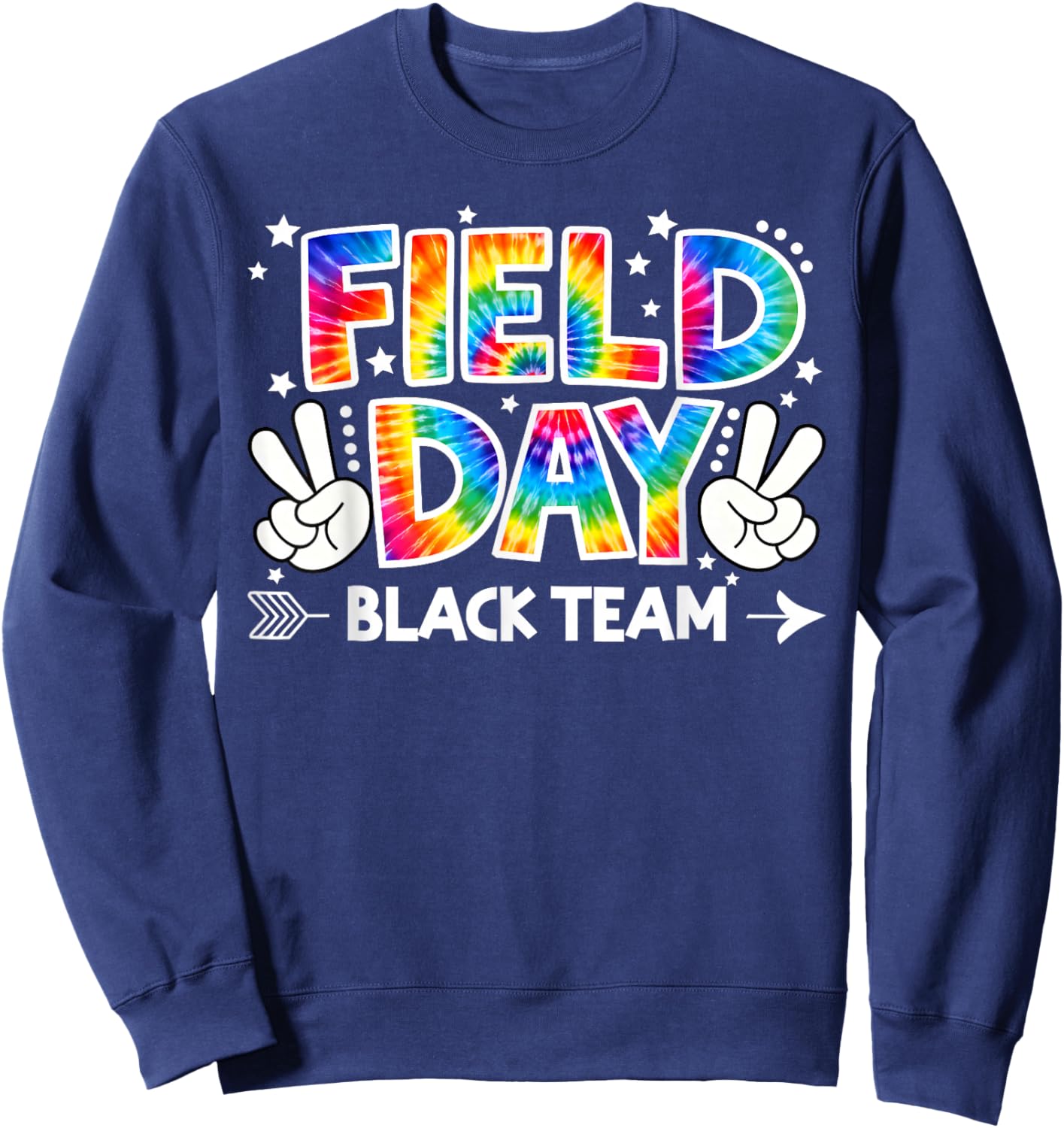 Field Day Black Team Peace Hand Tie Dye Men Women Kid Sweatshirt - Sweatshirt | Navy