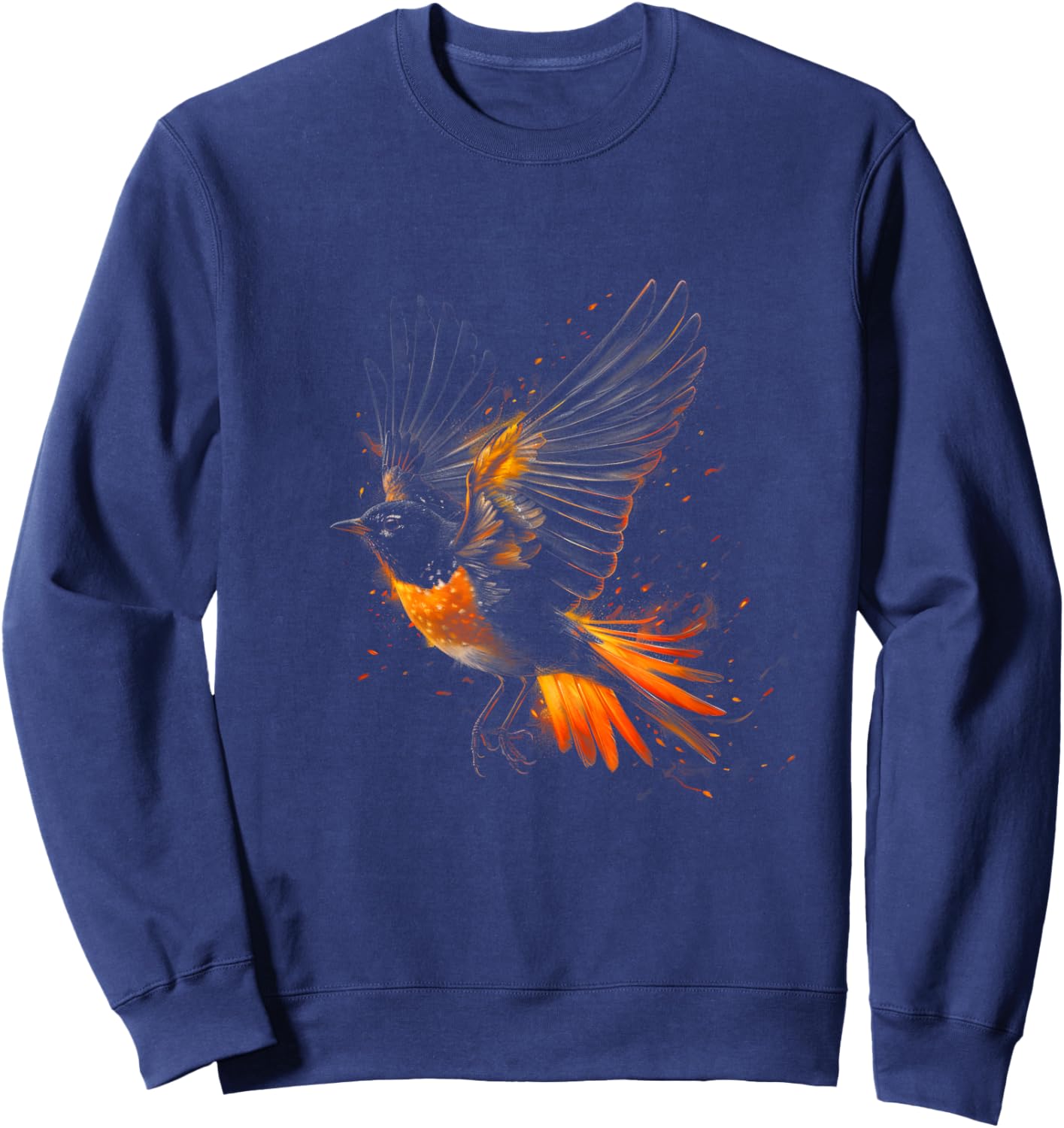 American Robin Bird Graphic for Bird Lovers Birder Sweatshirt - Sweatshirt | Navy