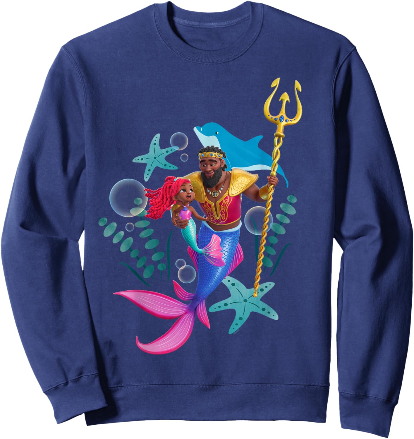 Disney Junior's Ariel & King Triton Father and Daughter Sweatshirt - Sweatshirt | Navy