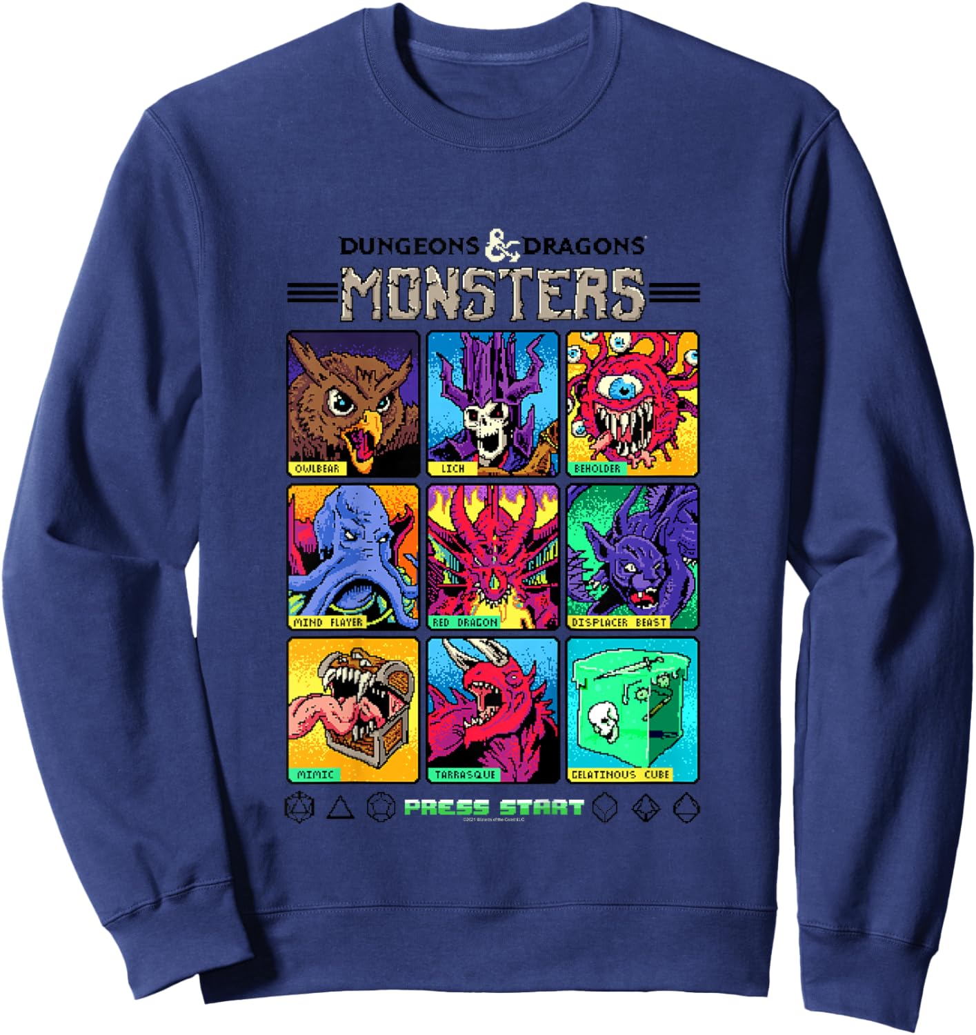 Dungeons & Dragons Wizards of The Coast Monster Select Menu Sweatshirt - Sweatshirt | Navy