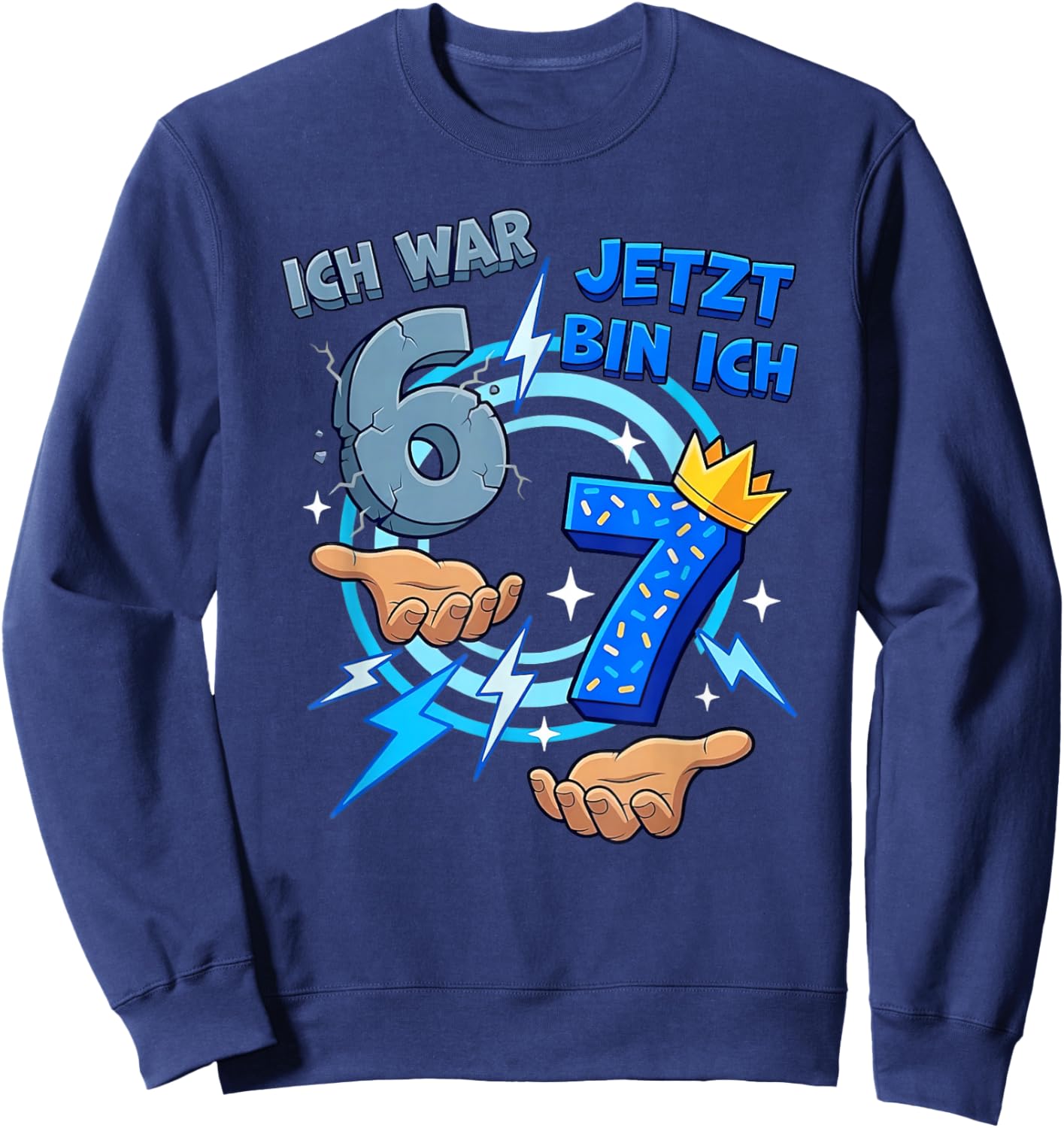 Six-Seven Meme 7. Geburtstagsshirt Ich War 6 Jetzt Bin Ich 7 Sweatshirt - Sweatshirt | Navy