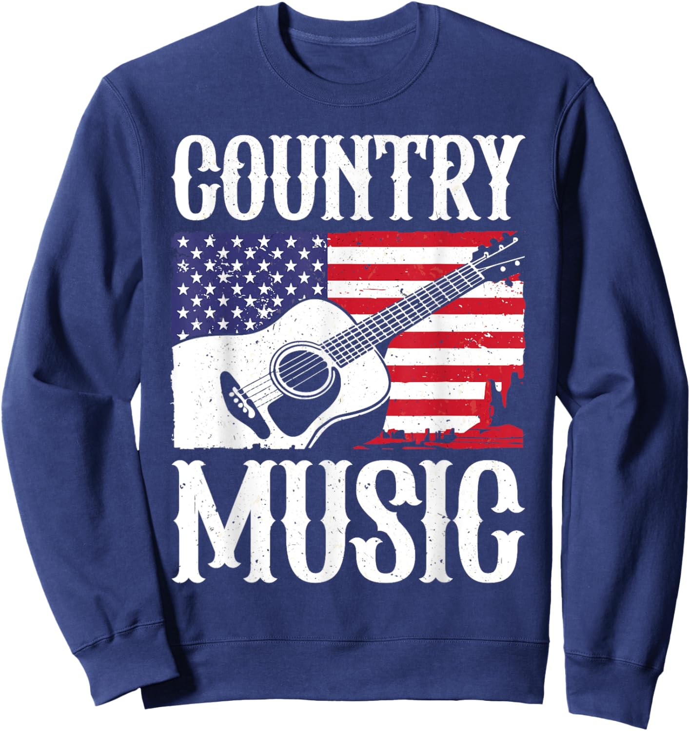 Cool Country Music Art Women Classic Country Music Sweatshirt - Sweatshirt | Navy