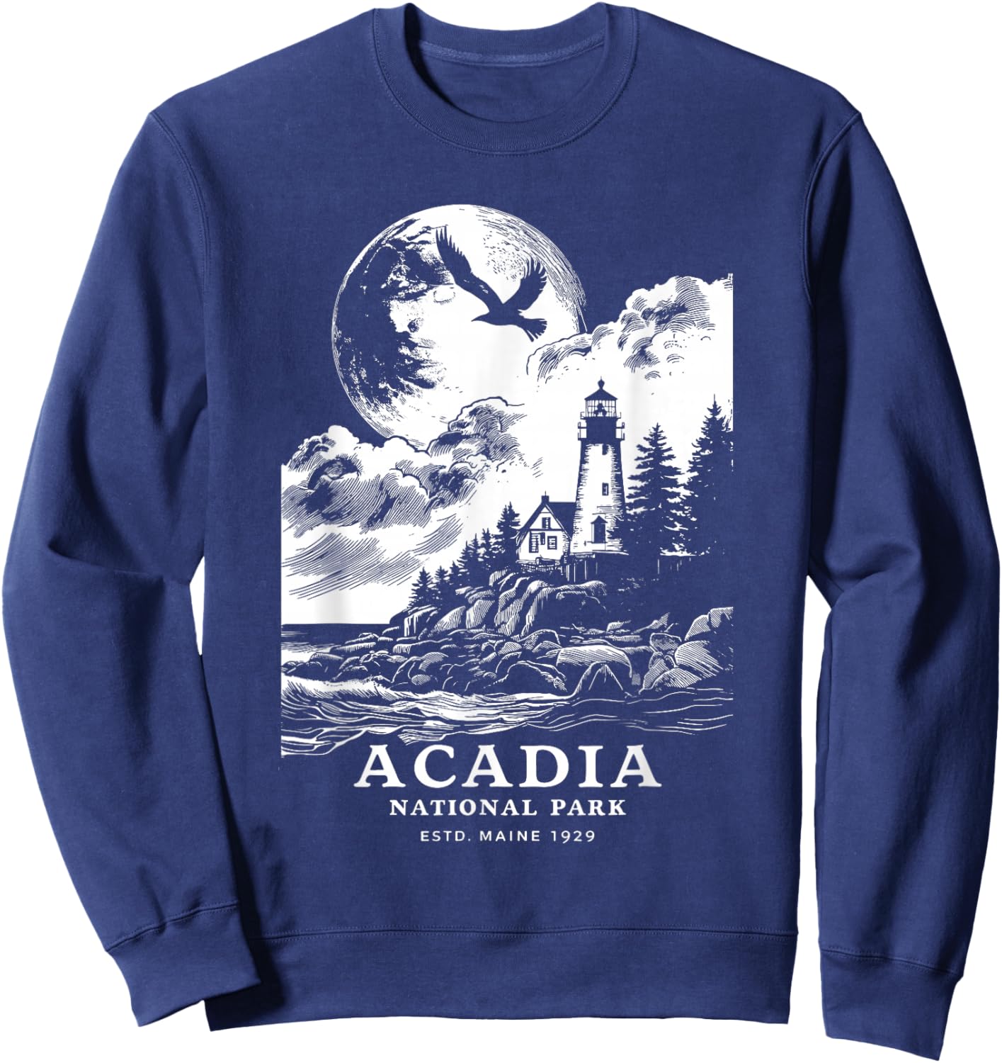Acadia National Park Maine Vacation Souvenir Outdoors Sweatshirt - Sweatshirt | Navy