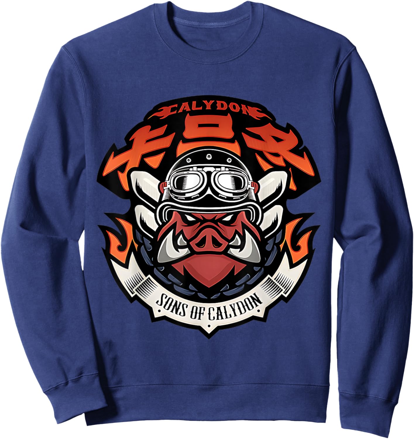 Proxy Agent Appareal Adult - Sons of Cali Themed - Black - Small - Short Sleeve - Modern Round Collar Straight Fit - Cartoon Pattern Sweatshirt - Sweatshirt | Navy