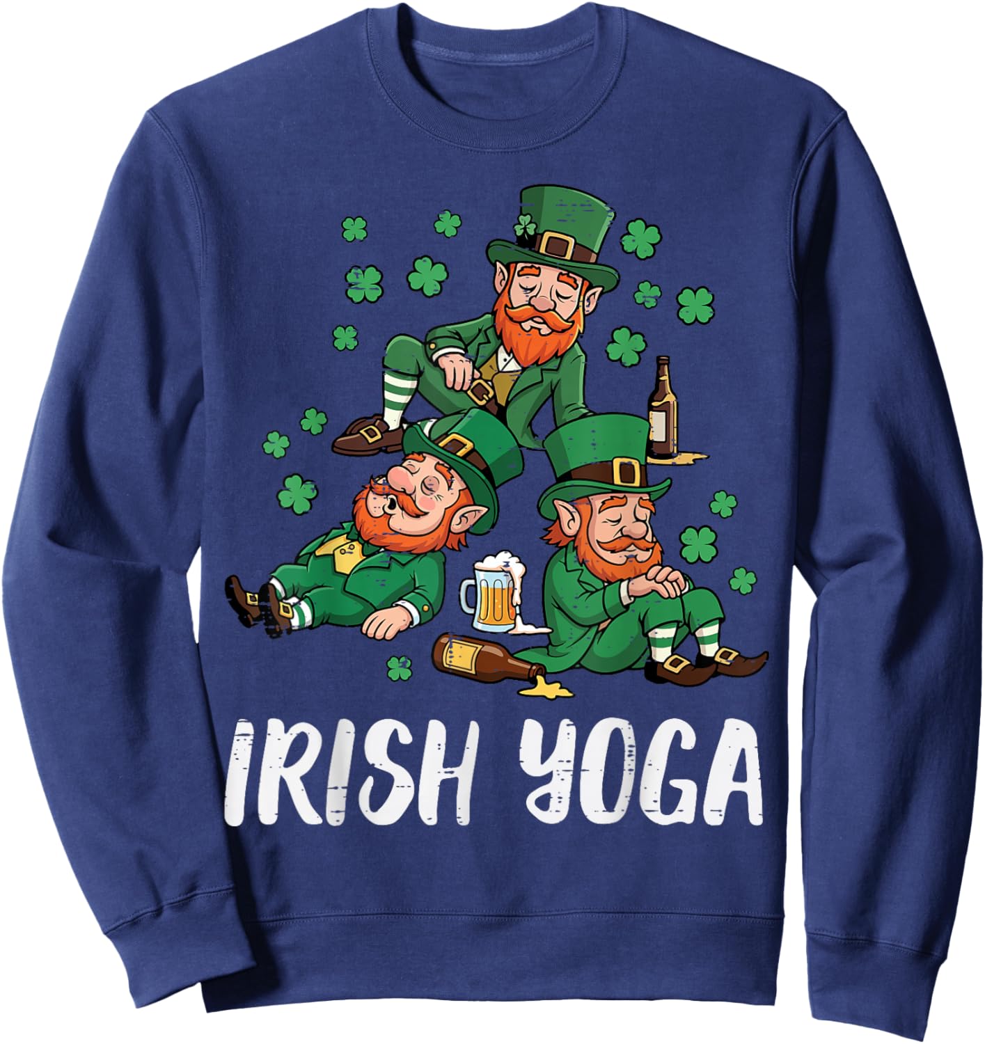St. Patricks Day Irish Yoga Kobold Saint Paddys Herren Damen Sweatshirt - Sweatshirt | Navy