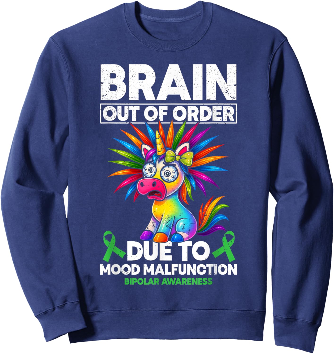 Bipolar Warrior Funny Bipolar Disorder Sweatshirt - Sweatshirt | Navy