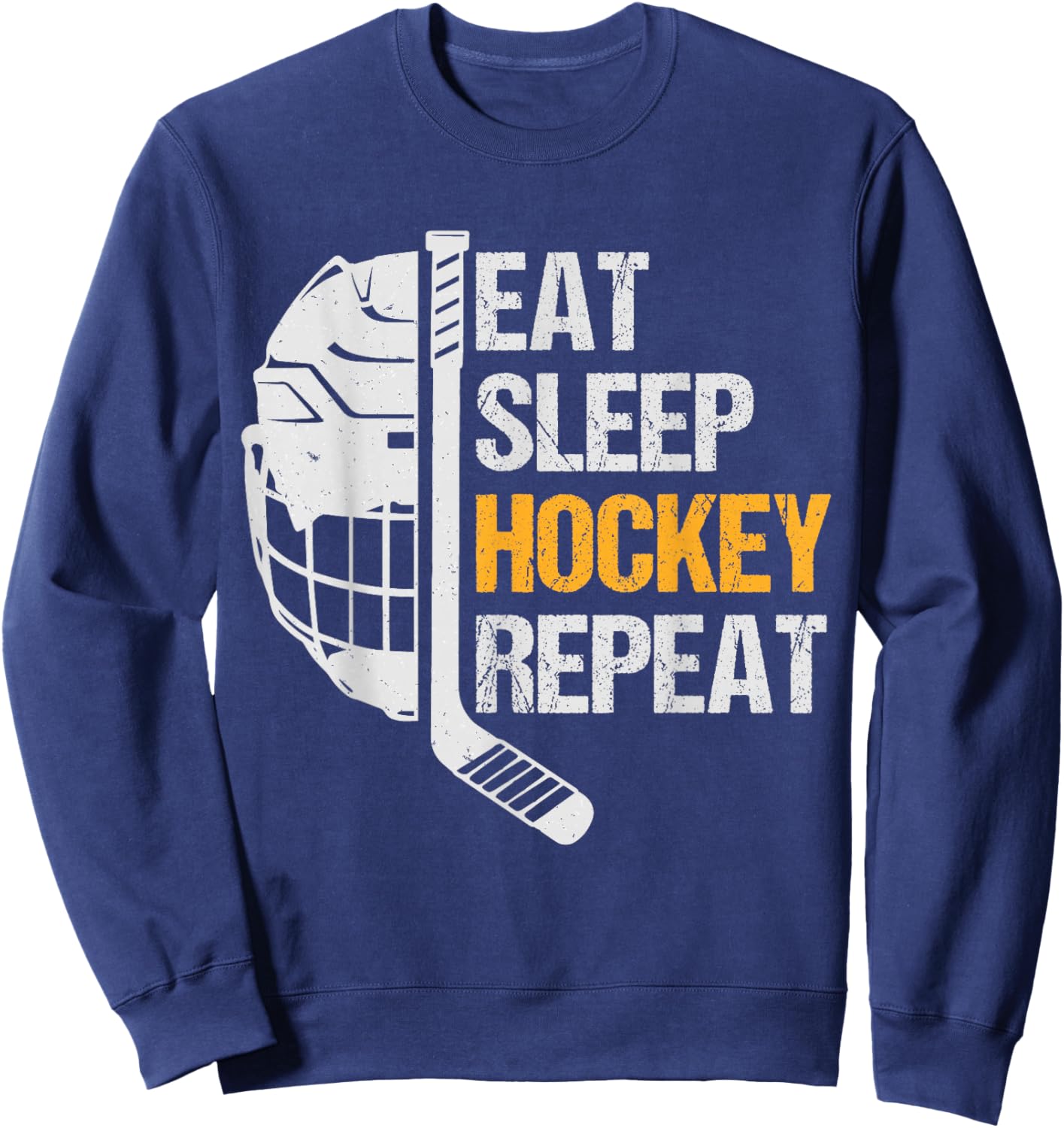 Ice Hockey Player Eat Sleep Hockey Repeat Youth Boys Sweatshirt - Sweatshirt | Navy
