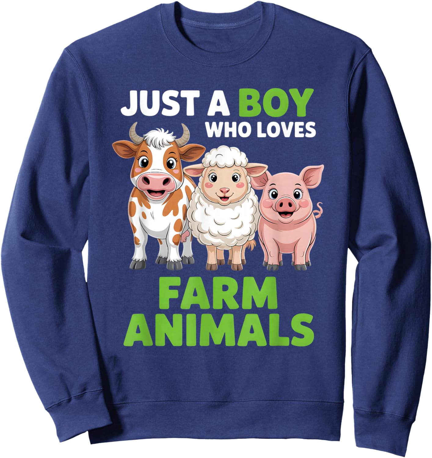 Boys Farm Animal Sweatshirt - Sweatshirt | Navy