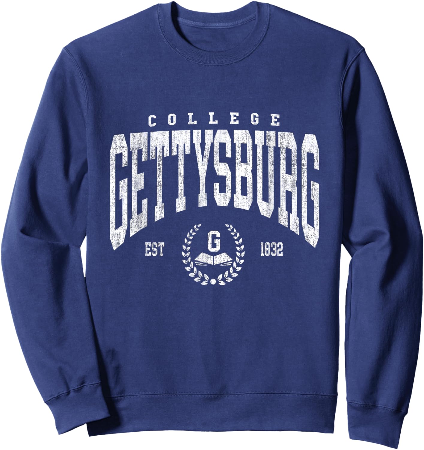 Vintage Gettysburg Athletics Arch Design Men Women Sweatshirt - Sweatshirt | Navy