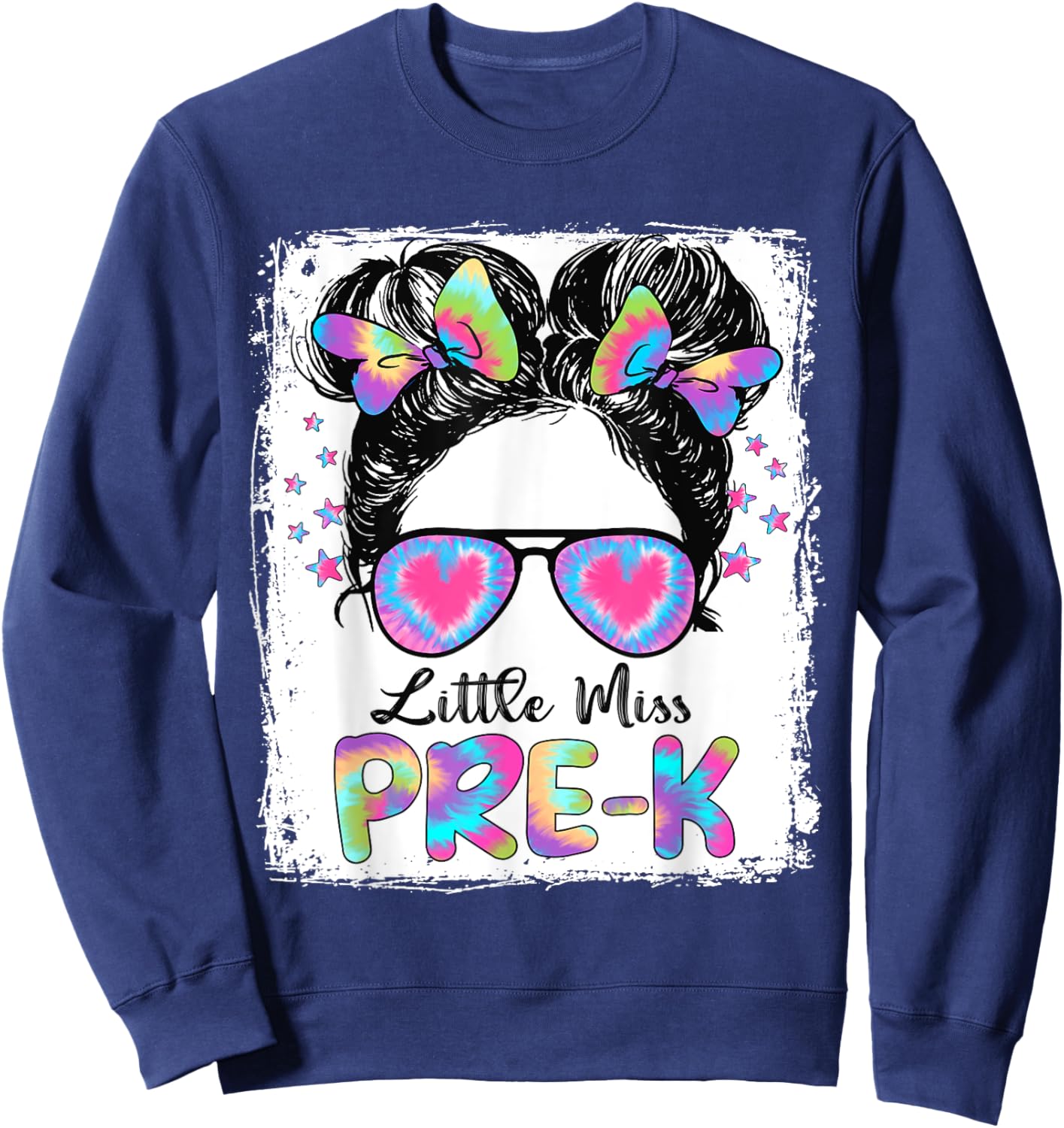 Little Miss Pre-K Girl Back To School Shirt Pre Kindergarten Sweatshirt - Sweatshirt | Navy