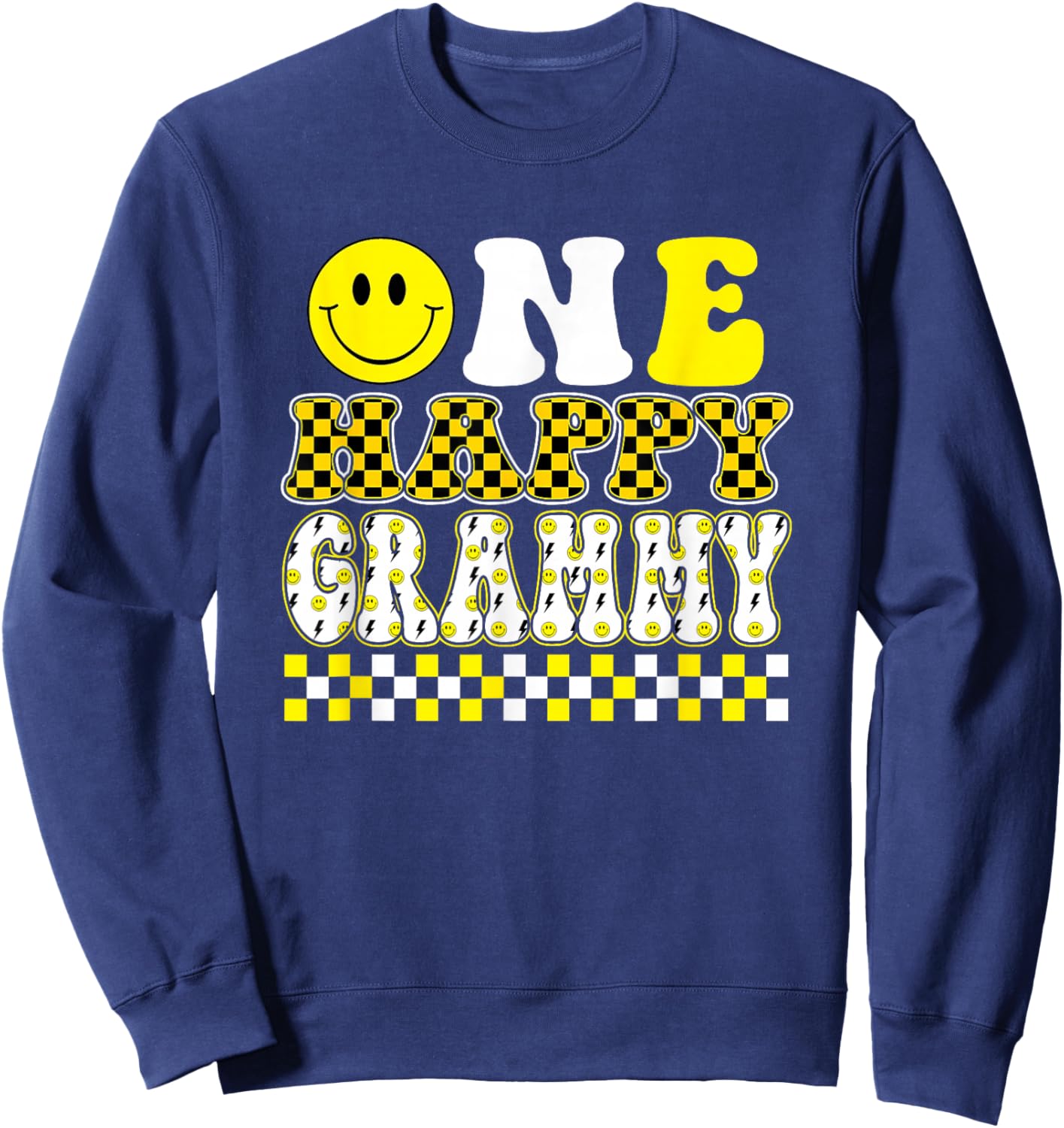 One Happy Dude Grammy 1st Birthday Family Matching Sweatshirt - Sweatshirt | Navy