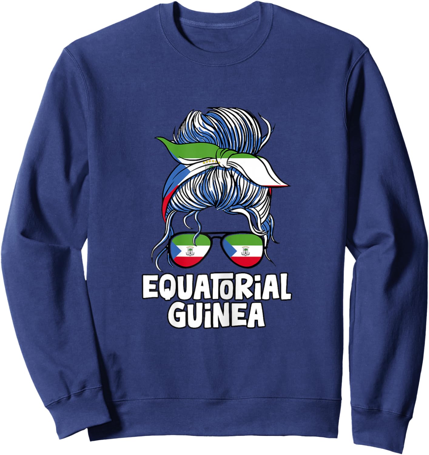 Equatorial Guinea Girl African Girls Flag Sweatshirt - Sweatshirt | Navy