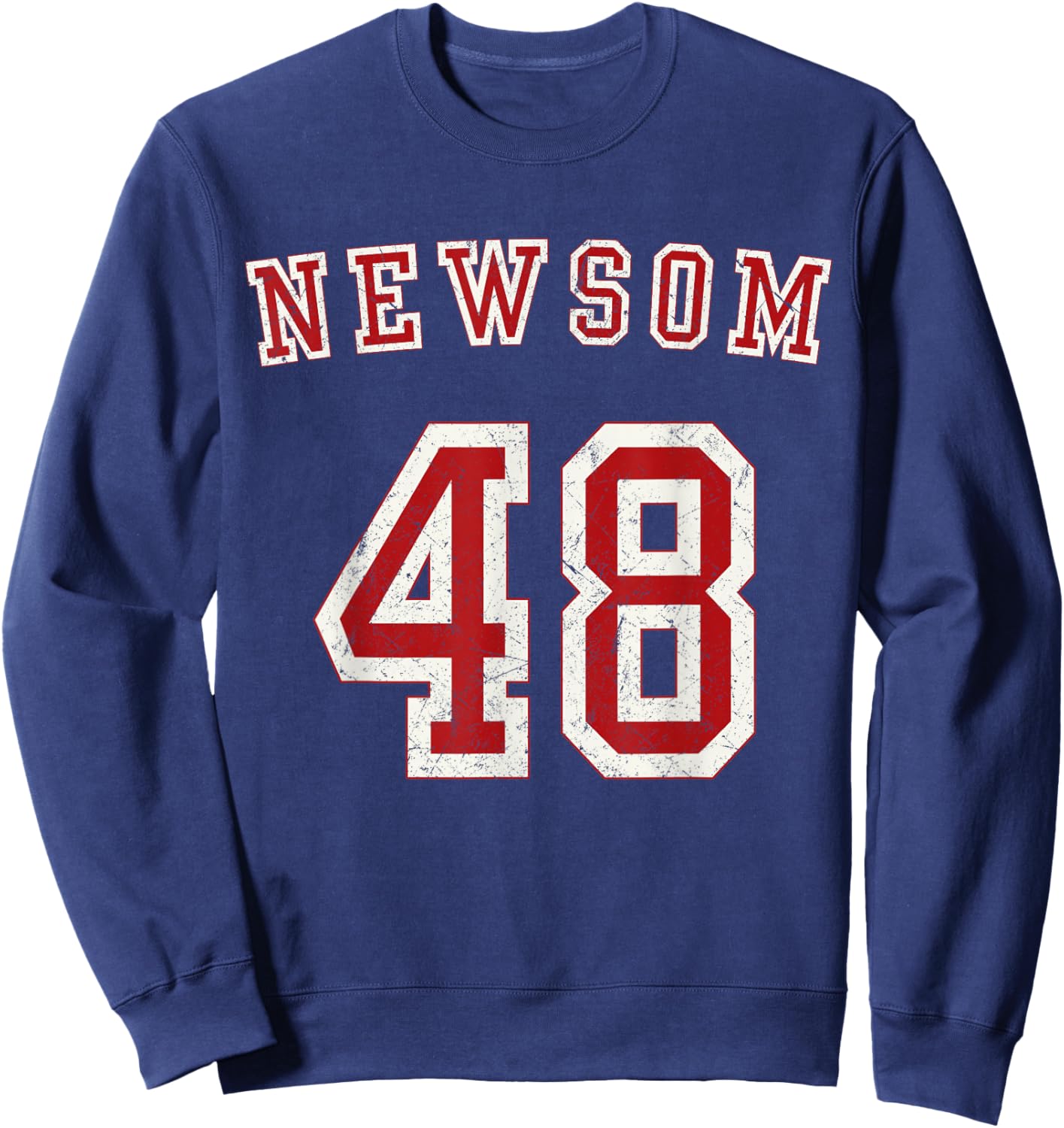 Gavin Newsom 2028 President 48 US Flag We The People Retro Sweatshirt - Sweatshirt | Navy