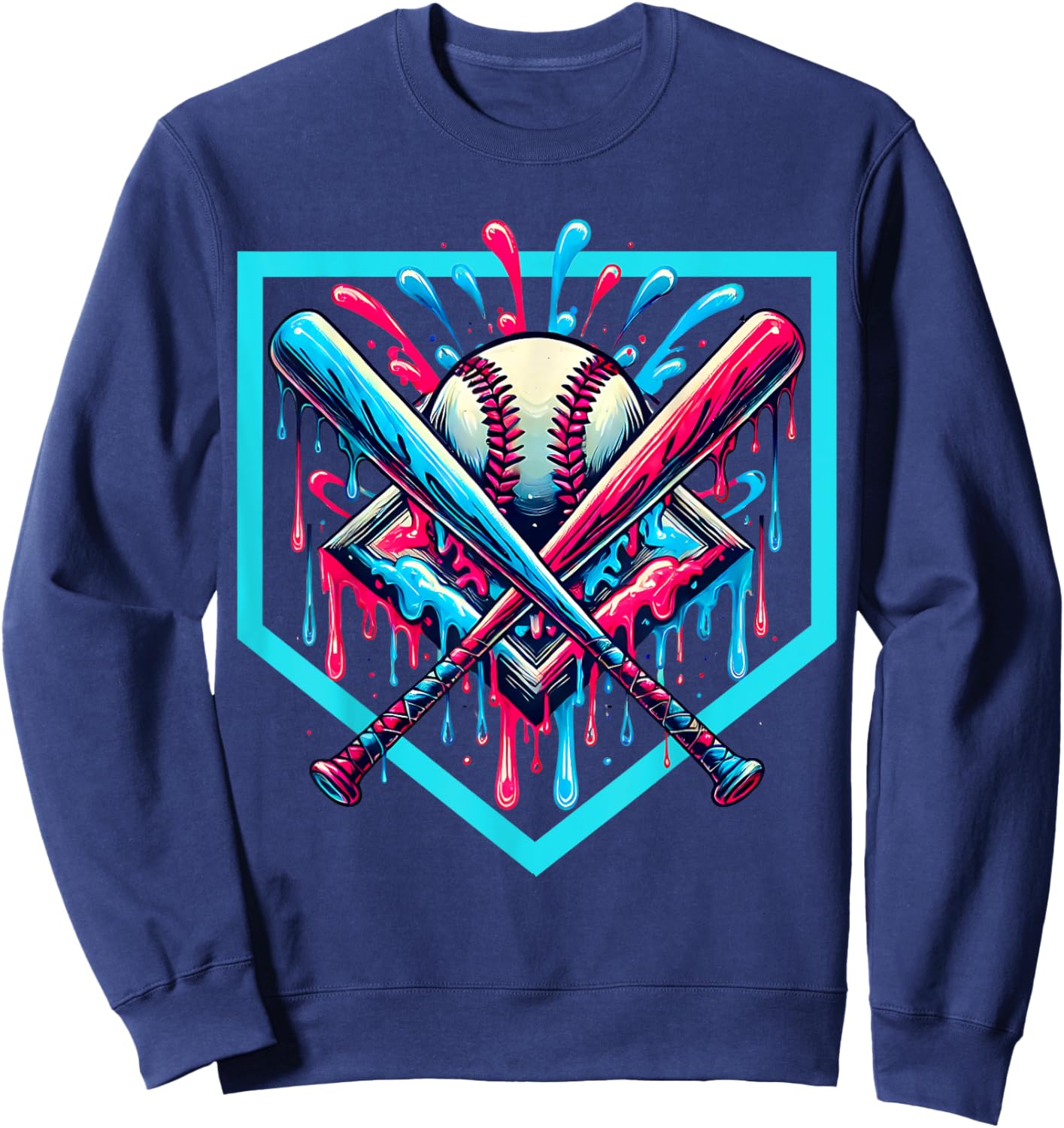 Cool Sport Softball & Baseball Home Plate Drip Sweatshirt - Sweatshirt | Navy