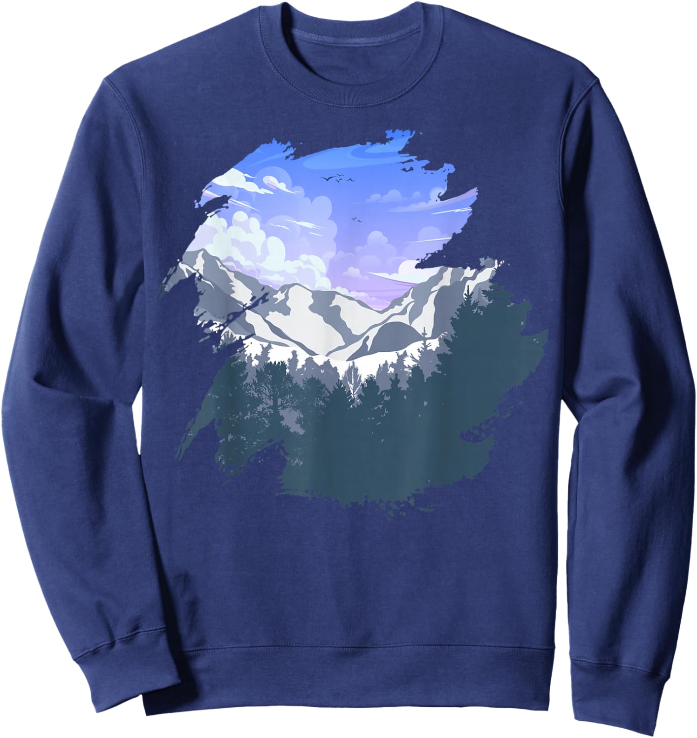 Timeless Mountain, Nature Trees and Forest Sweatshirt - Sweatshirt | Navy