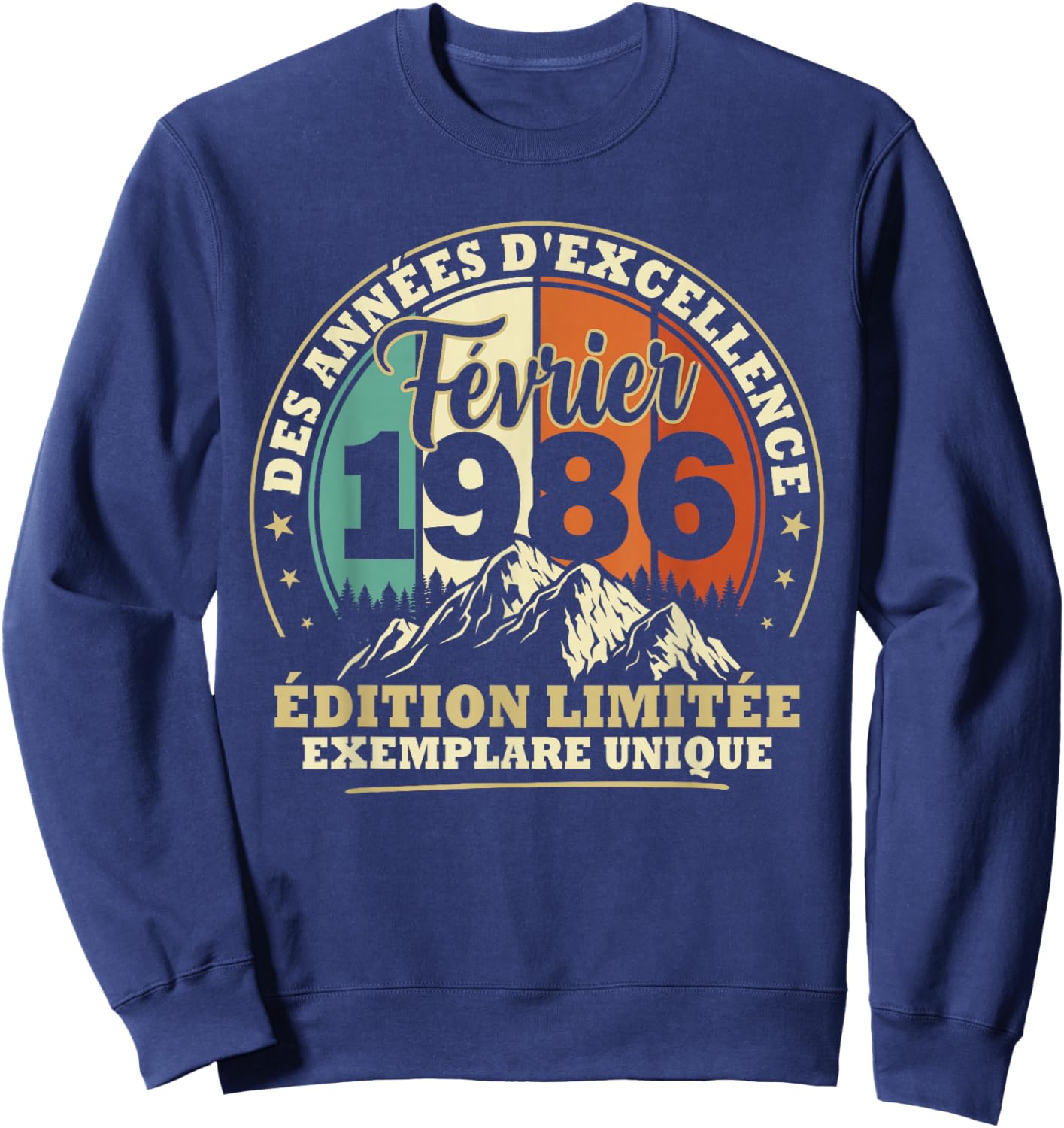 Vintage February 1986 Birthday Gift 40 Years Men Sweatshirt - Sweatshirt | Navy