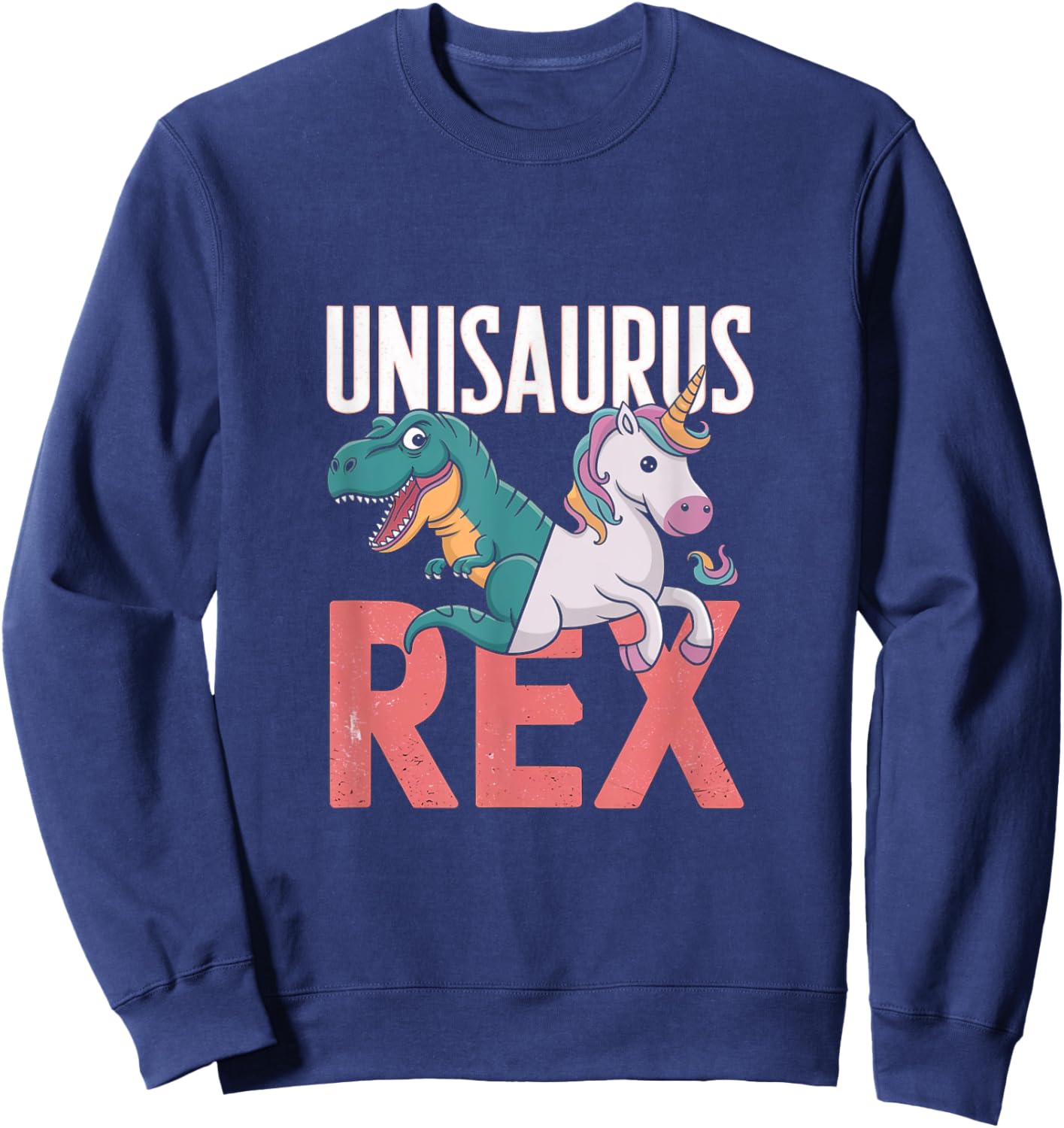 Unisaurus Rex Dinosaur Unicorn Sweatshirt - Sweatshirt | Navy