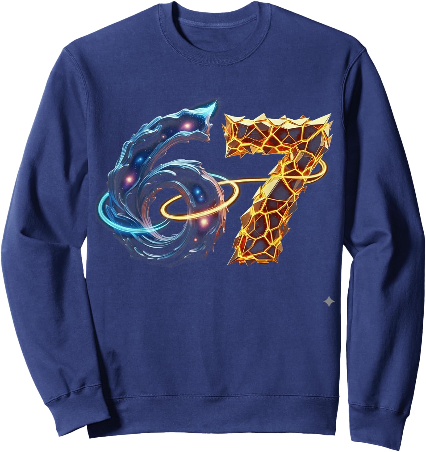 67 Six Seven 6 7 Meme Design Funny 6 7 Sweatshirt - Sweatshirt | Navy