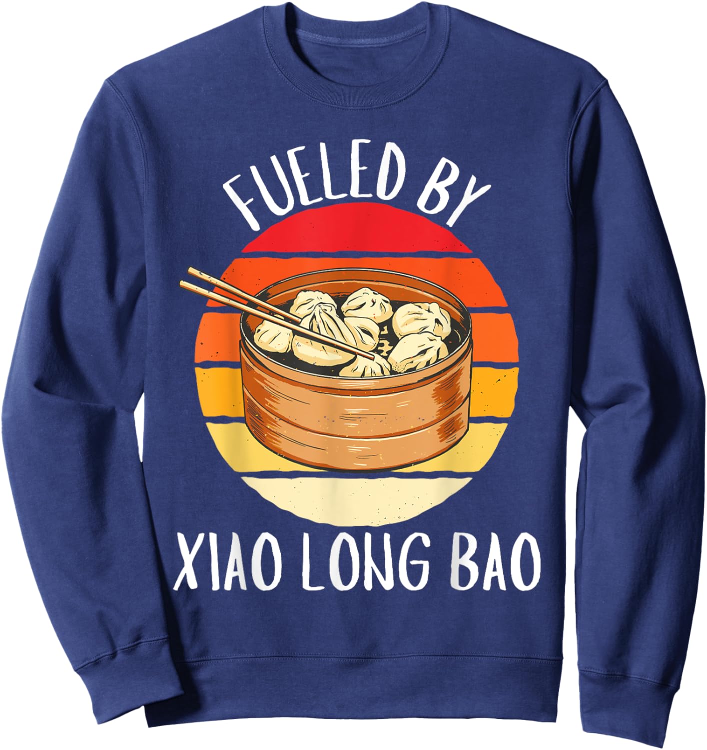 Retro Fueled By Xiao Long Bao Vintage Xiao Long Bao Lover Sweatshirt - Sweatshirt | Navy