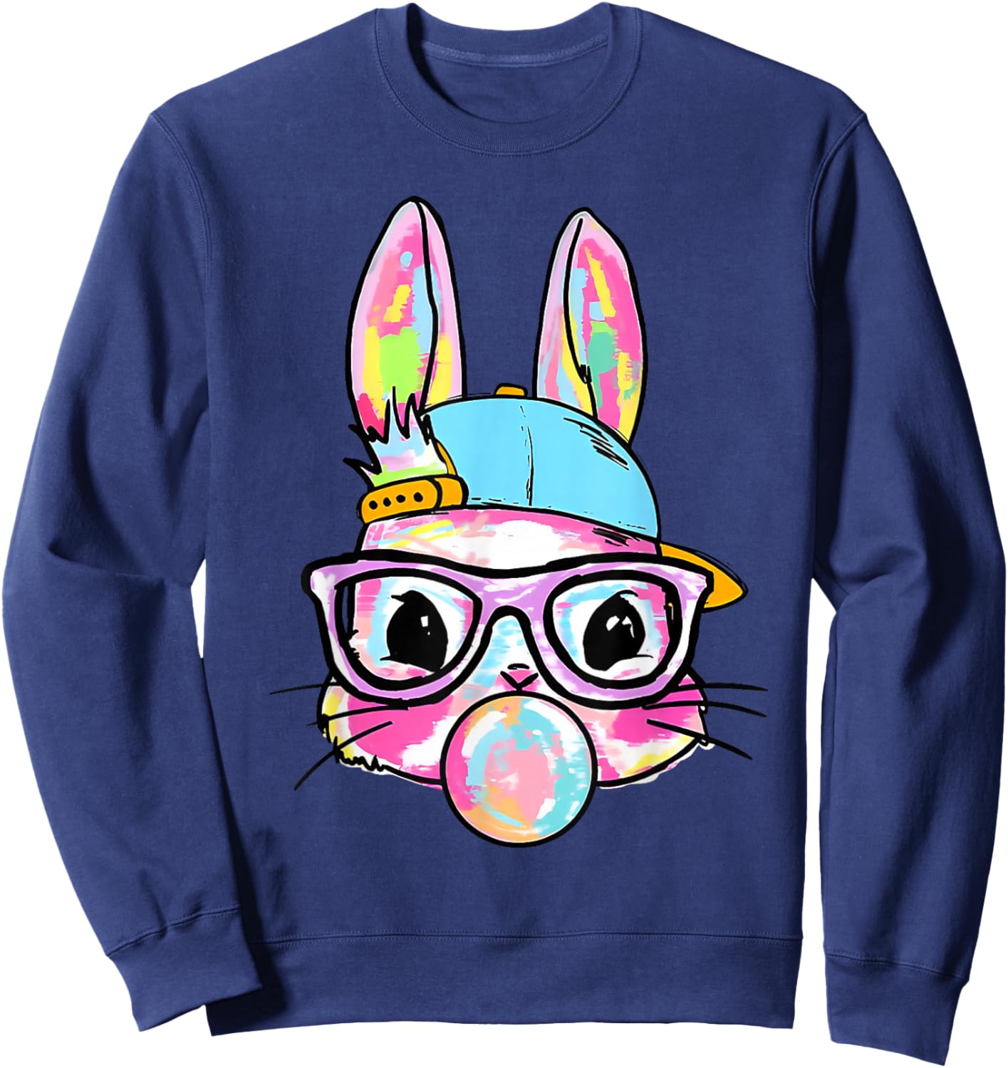 Funny Bunny Glasses Rabbit Lovers Happy Easter Couples Boys Sweatshirt - Sweatshirt | Navy