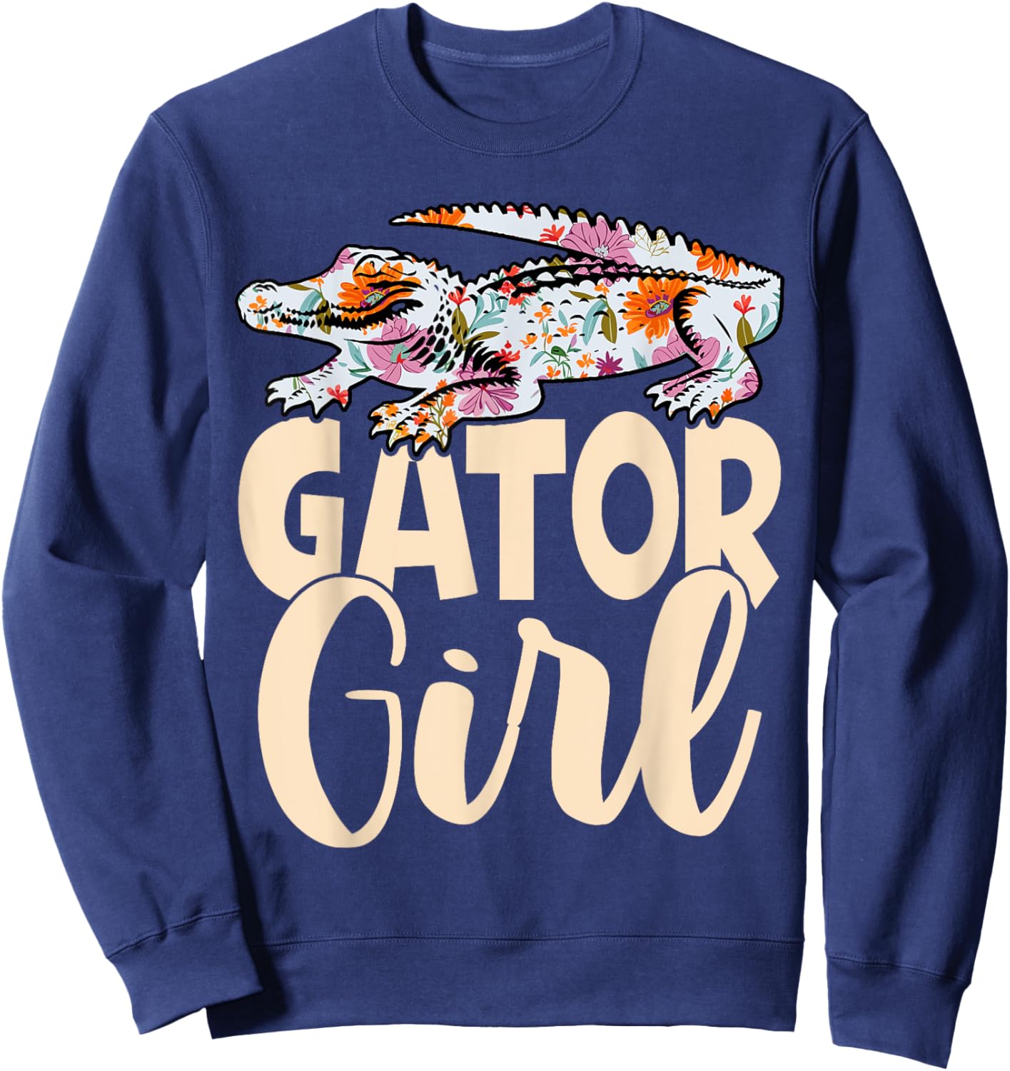 Gator Girl Funny Alligator Kids Crocodile Sweatshirt - Sweatshirt | Navy