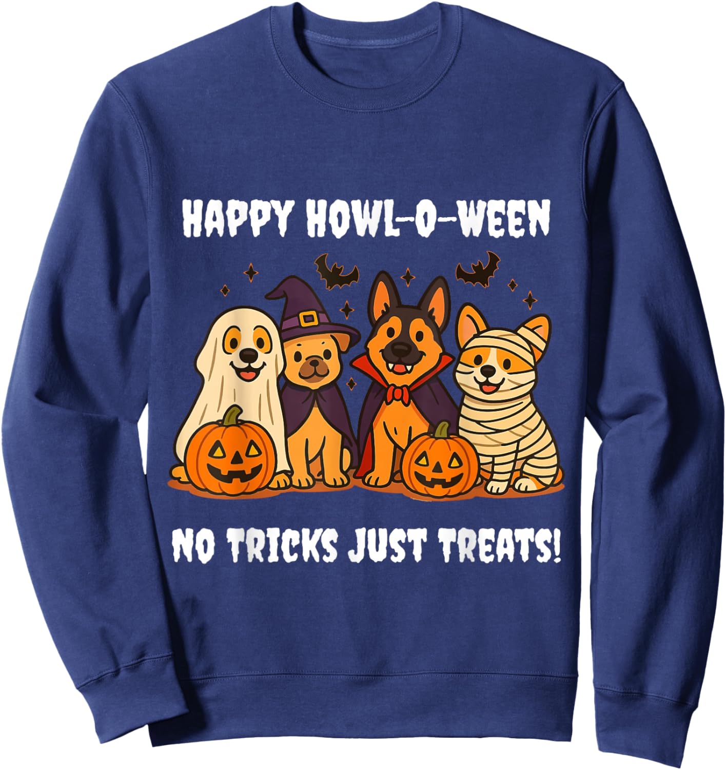 Spooky Dog Squad Ghost Retriever Witch Frenchie Dracula Sweatshirt - Sweatshirt | Navy
