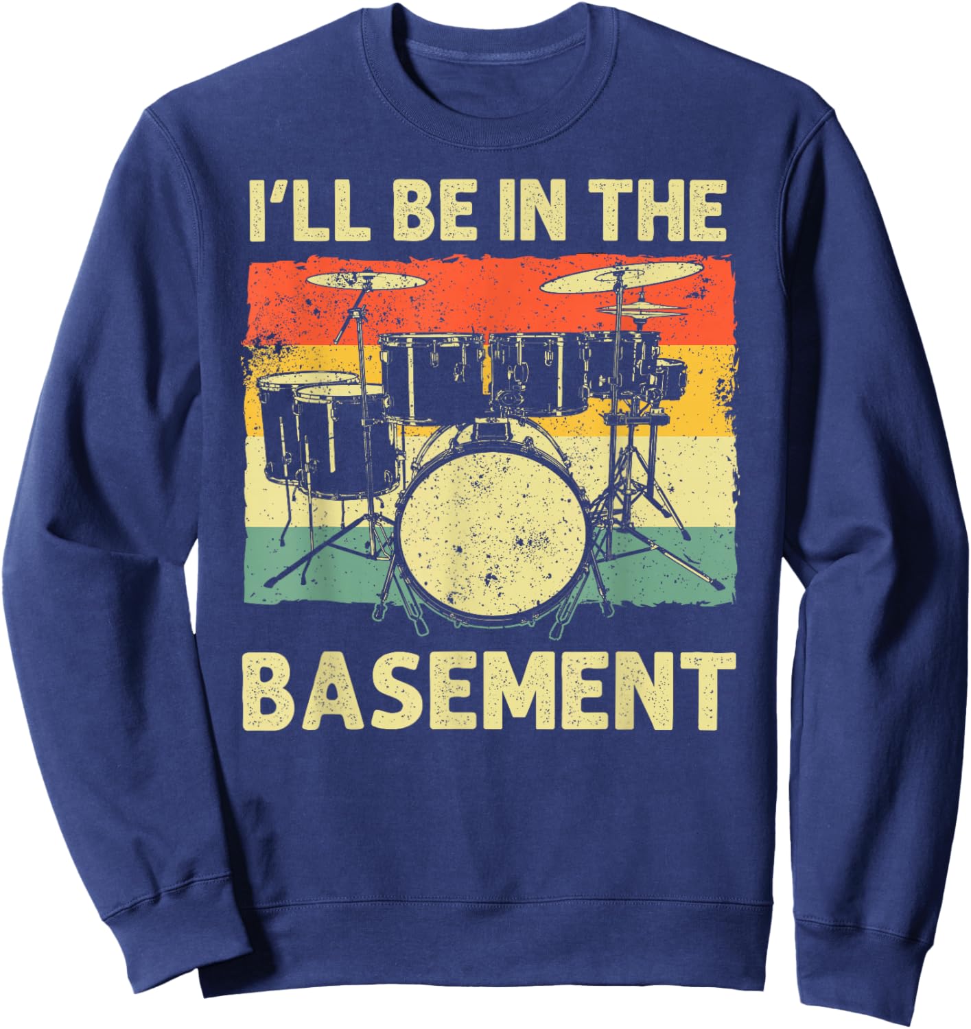 Funny Drumming Art Women Drumline Drum Set Drummer Sweatshirt - Sweatshirt | Navy