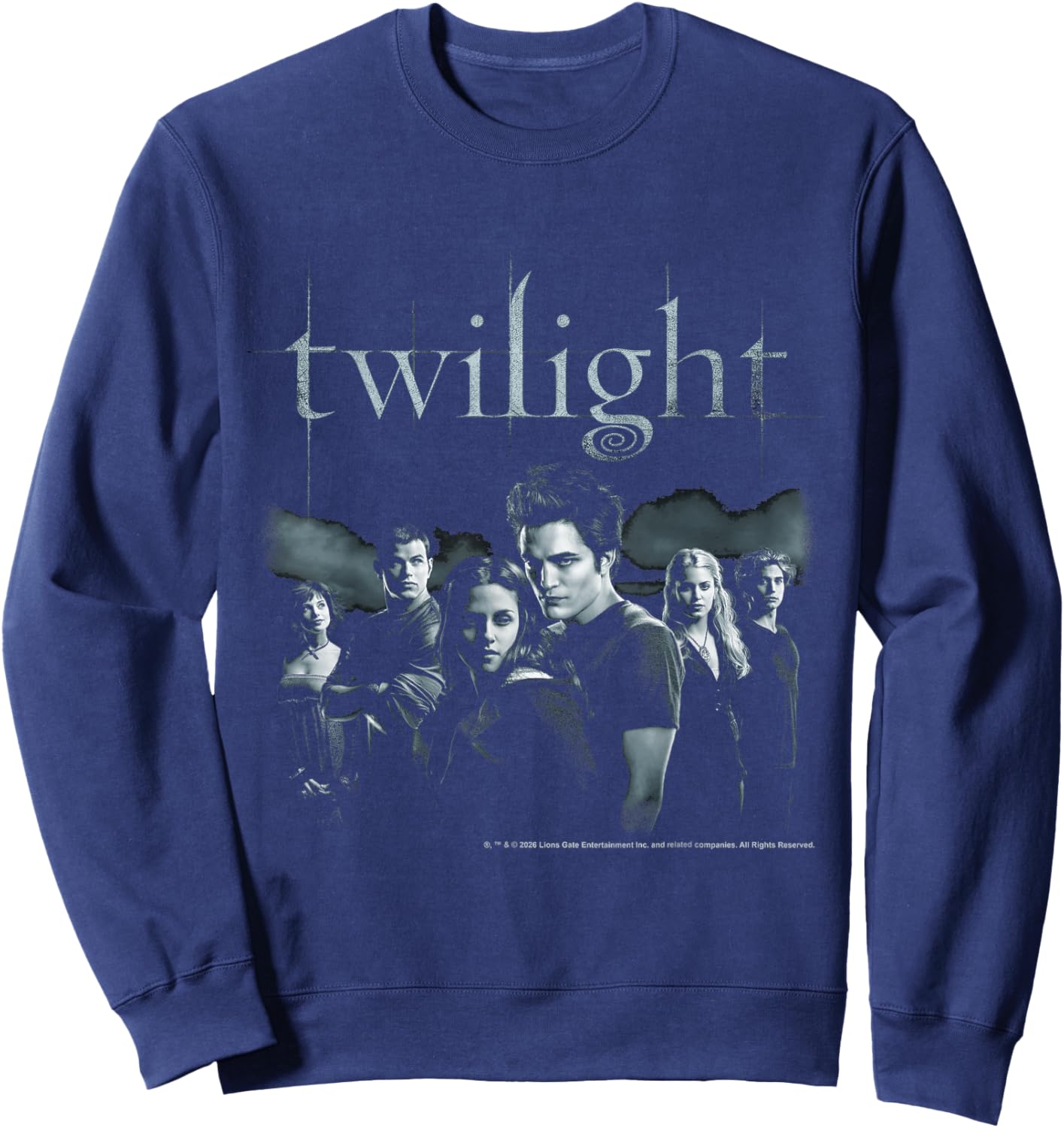 Twilight Black and White Moody Cast Photo Vampire Movie Sweatshirt - Sweatshirt | Navy