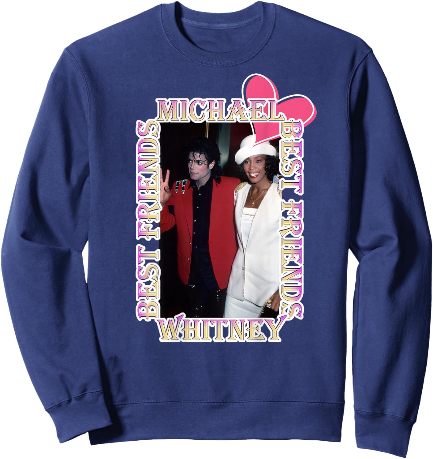 Michael Jackson_Whitney Houston_Back Printed Sweatshirt - Sweatshirt | Navy