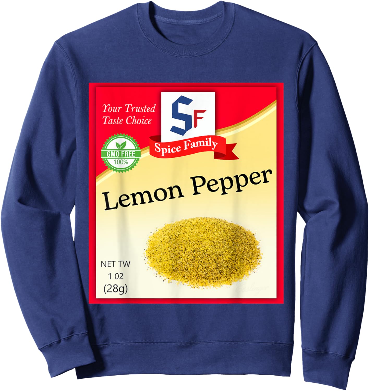 Lemon Pepper Condiment Costume Holiday Spice Costumes Sweatshirt - Sweatshirt | Navy