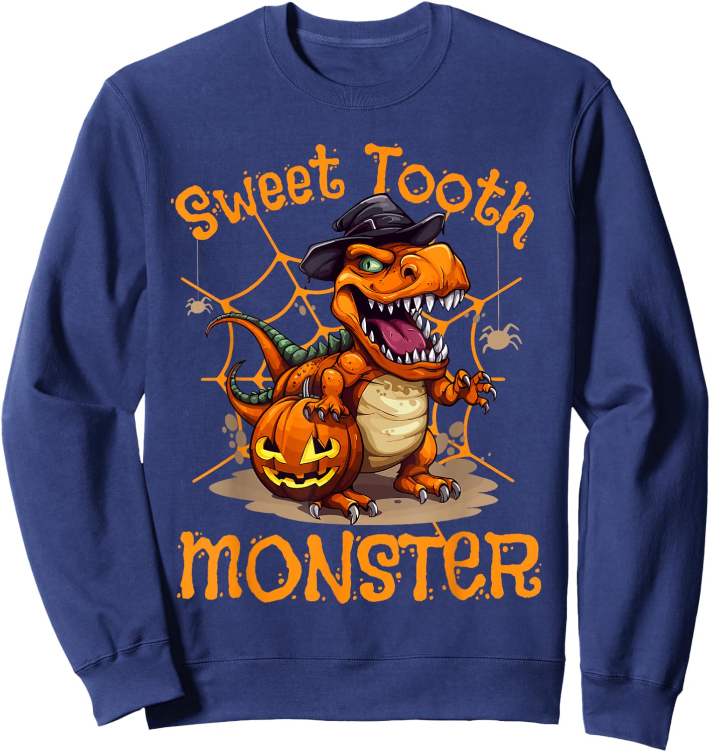 Halloween Costume Spooky Dinosaur Lover Saurian Halloween Sweatshirt - Sweatshirt | Navy