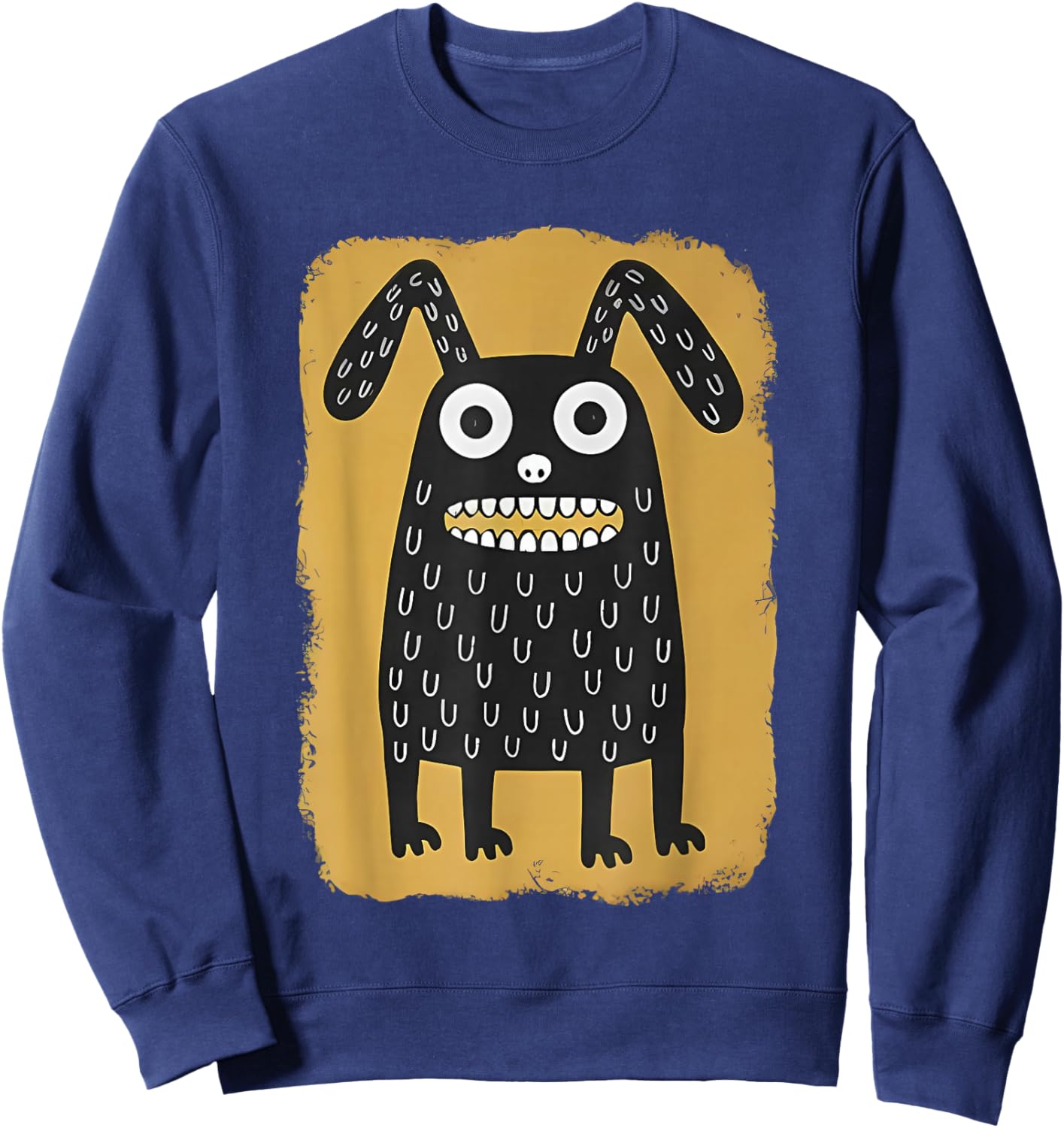 Creepy Cute Monster Dog Funny Sweatshirt - Sweatshirt | Navy