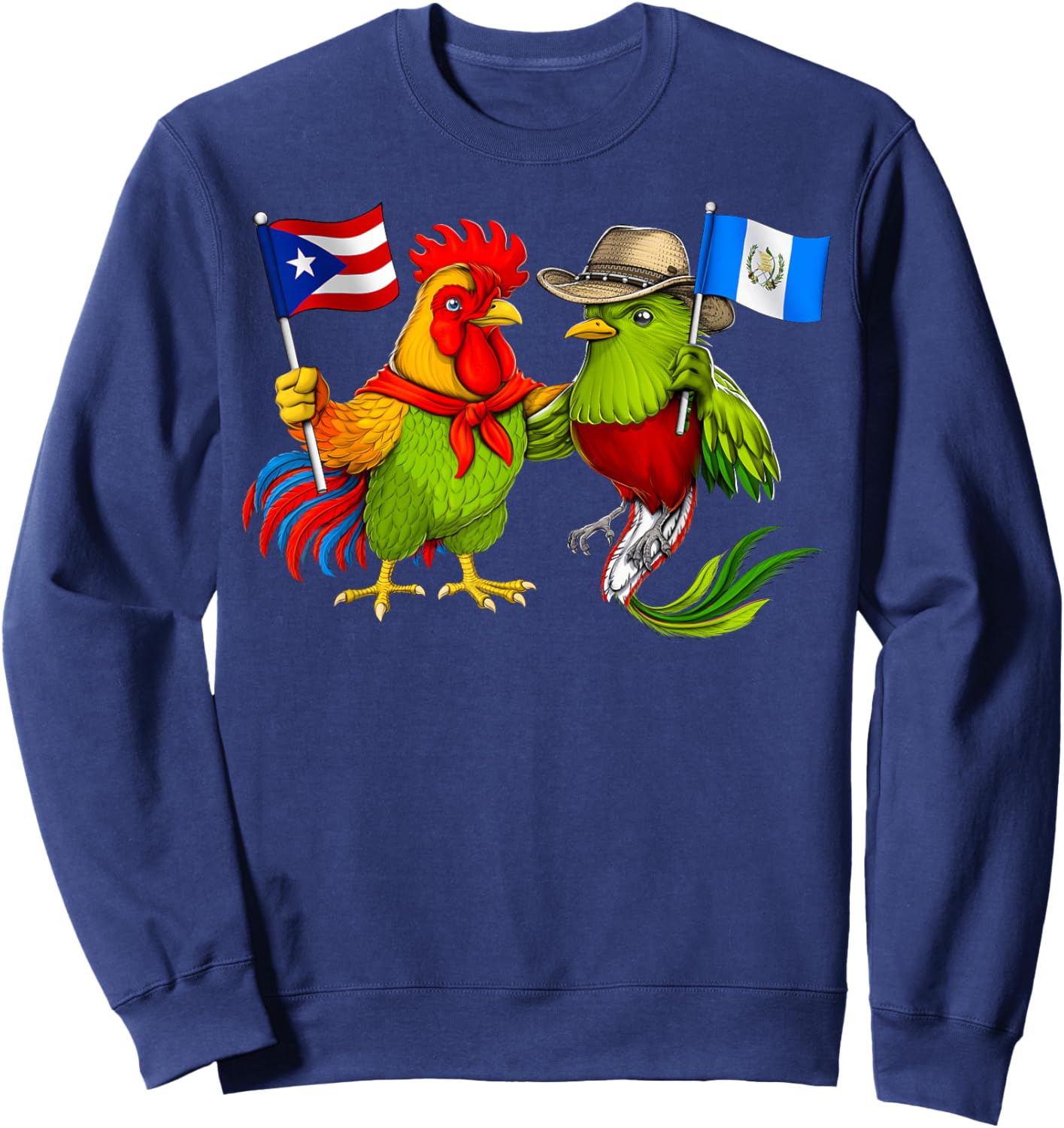 Puerto Rico Guatemala Flag Puerto Rican Roots Guatemalan Sweatshirt - Sweatshirt | Navy