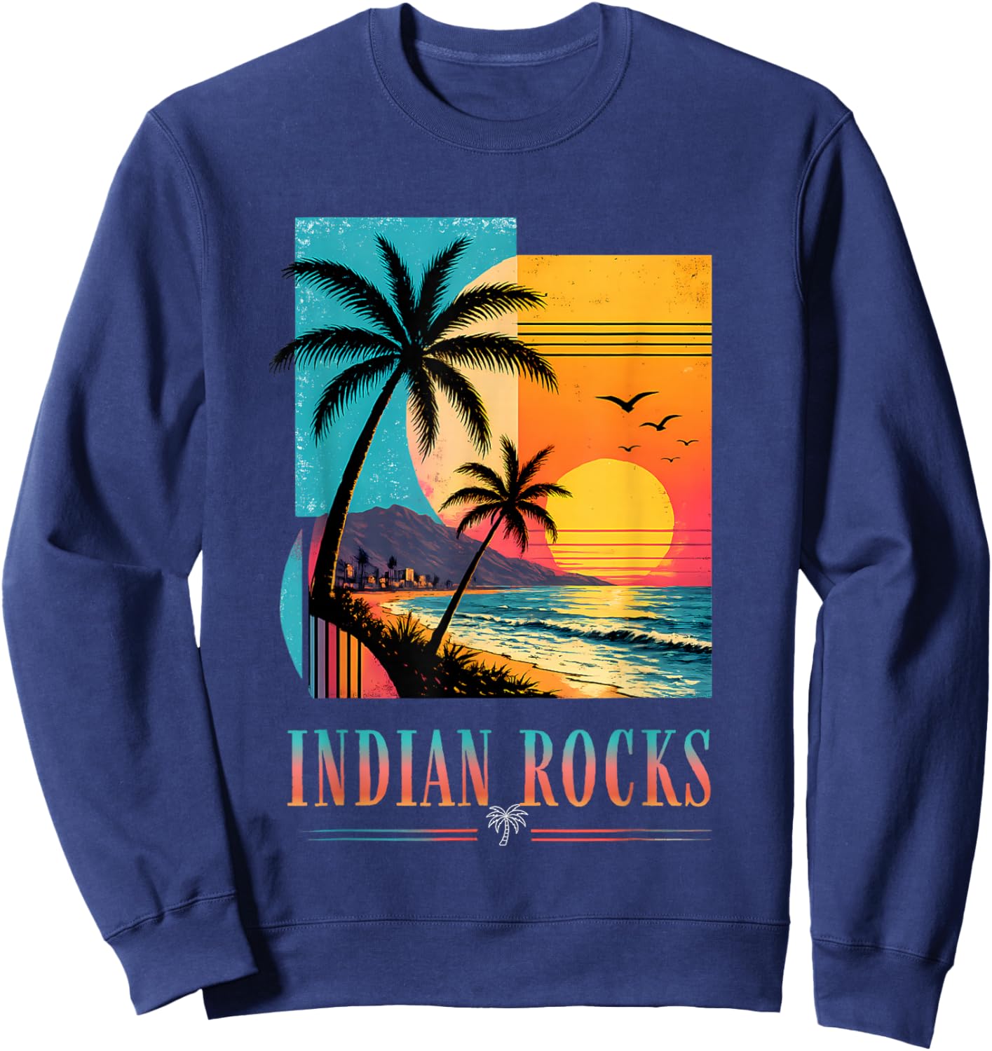 Indian Rocks Beach Sunset 2026 Summer Vacation Retro Vibes Sweatshirt - Sweatshirt | Navy