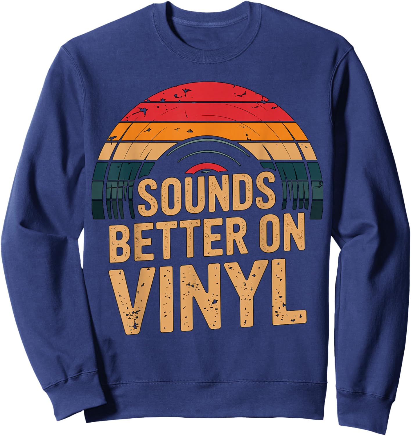 Sounds Better On Vinyl Music Sweatshirt - Sweatshirt | Navy