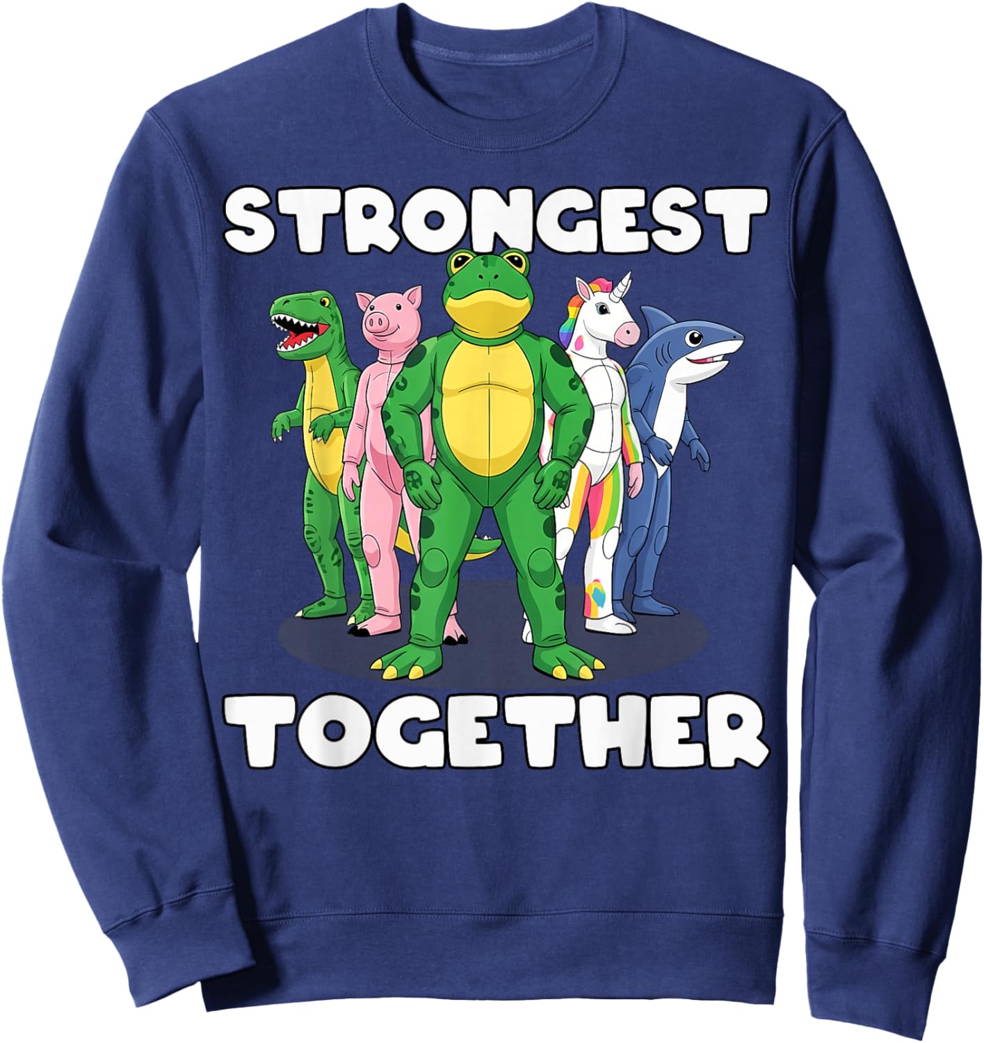 Strongest Together Portland Frog Costume Activist Group Frog Sweatshirt - Sweatshirt | Navy