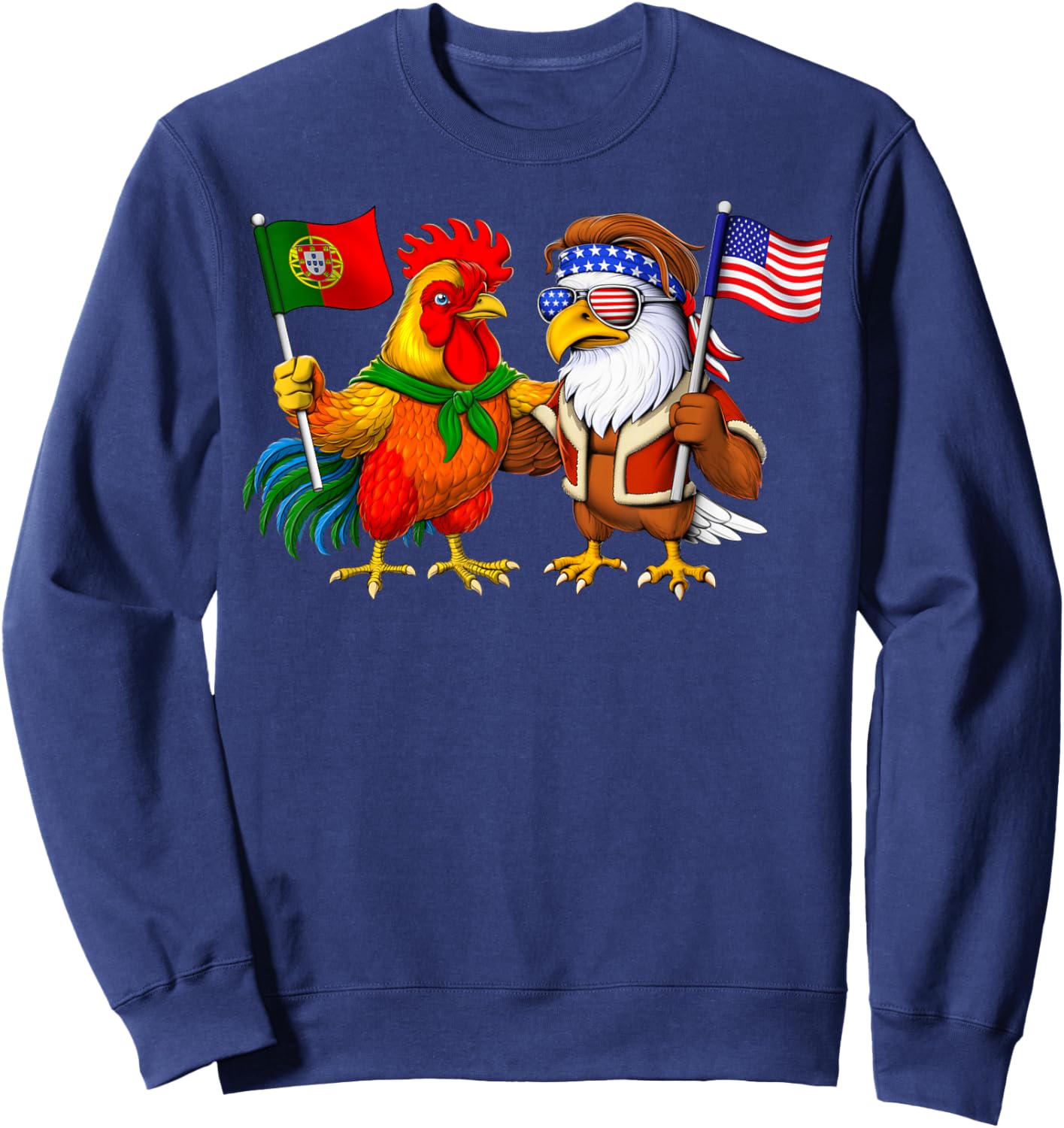 Portugal USA Flag Portuguese Heritage American Roots Sweatshirt - Sweatshirt | Navy