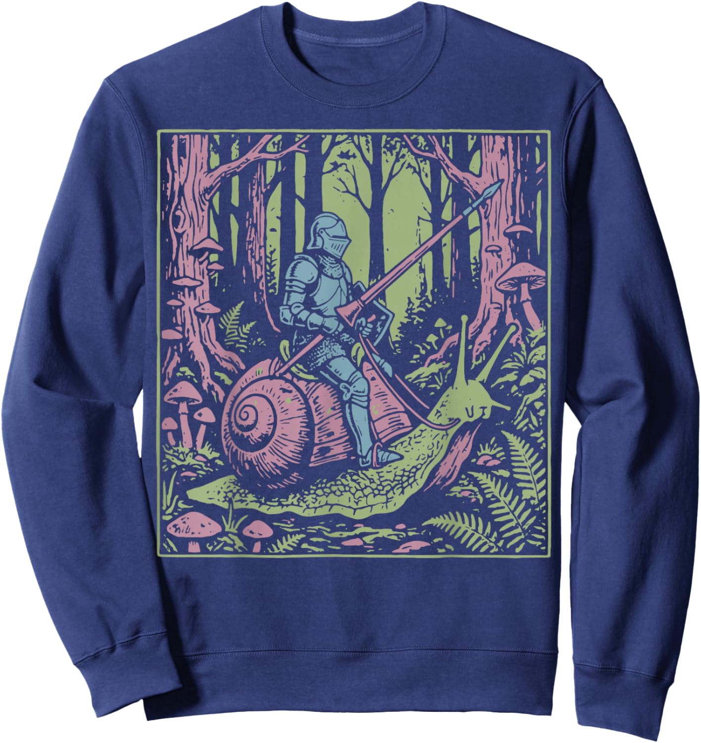 Ritter Reitende Schnecke Schnecke Sweatshirt - Sweatshirt | Navy