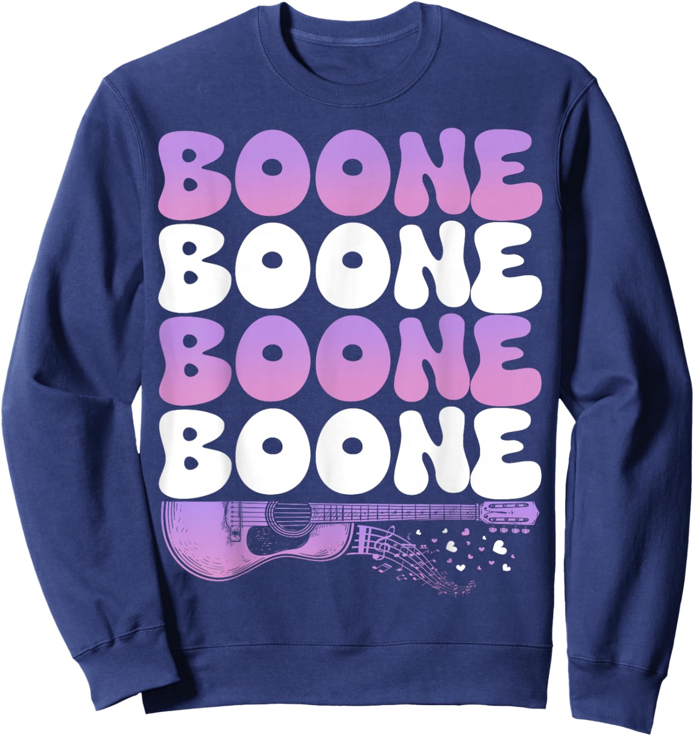 Retro Boone First Name Personalized Groovy 80's Sweatshirt - Sweatshirt | Navy