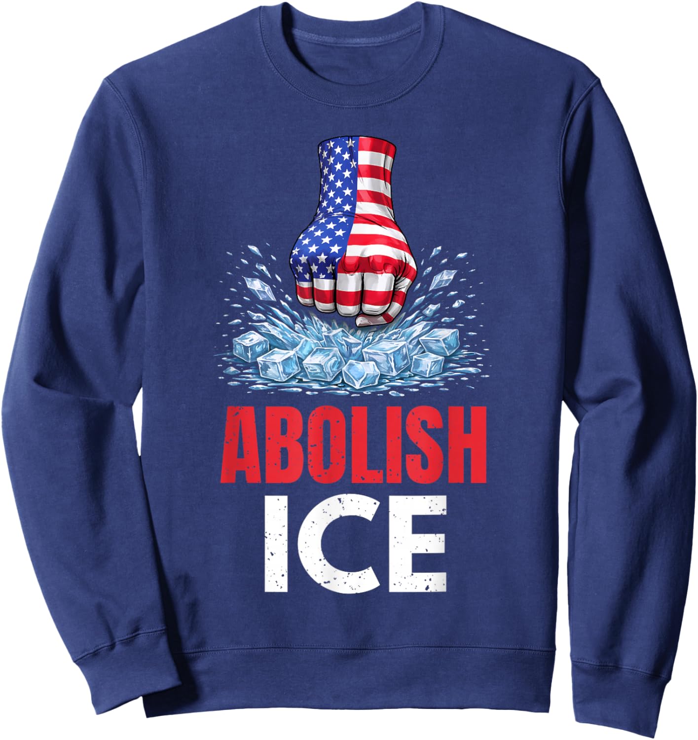 Abolish ICE Men Women Big Fan of Human Rights Sweatshirt - Sweatshirt | Navy