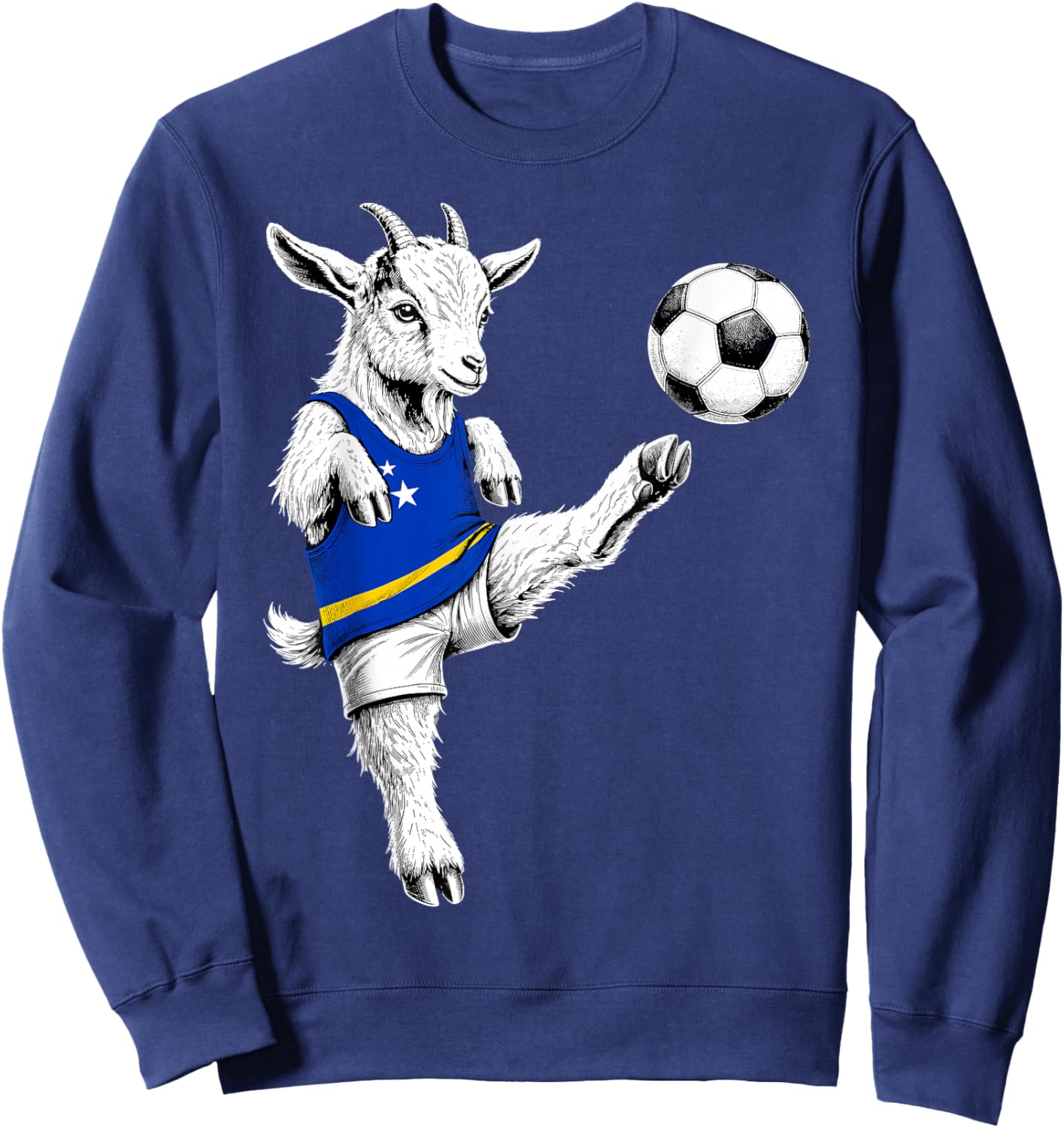 Curacaoan Football Player Curaçao Lustiger Fußball Sweatshirt - Sweatshirt | Navy