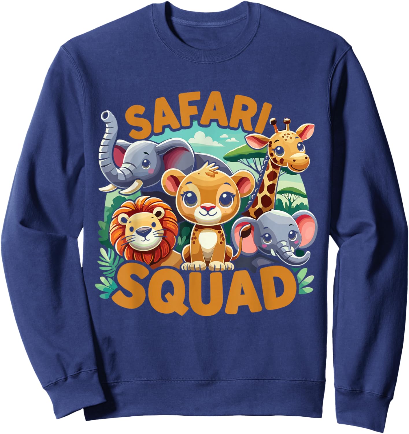 Safari Squad Animals Wildlife Africa Sweatshirt - Sweatshirt | Navy