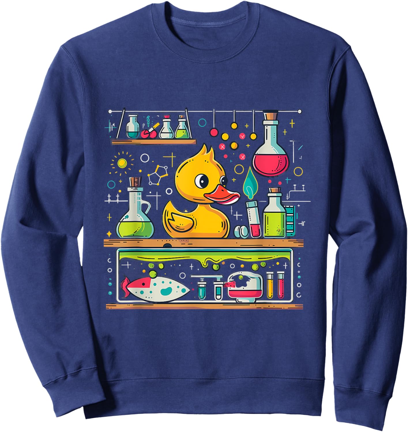 Rubber Duck Science Teacher Rubber Duckie Chemistry Physics Sweatshirt - Sweatshirt | Navy