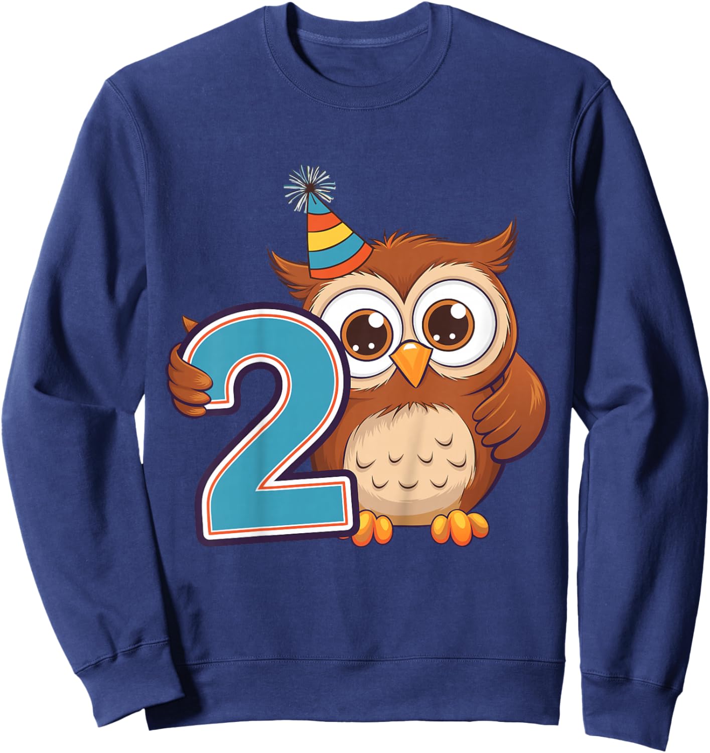 Kids 2nd Birthday Owl Kids Sweatshirt - Sweatshirt | Navy