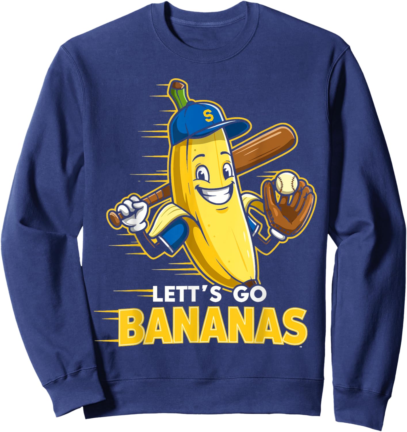Funny Banana Shirts Gift Fruit Lovers Boys Lets Go Bananas Sweatshirt - Sweatshirt | Navy