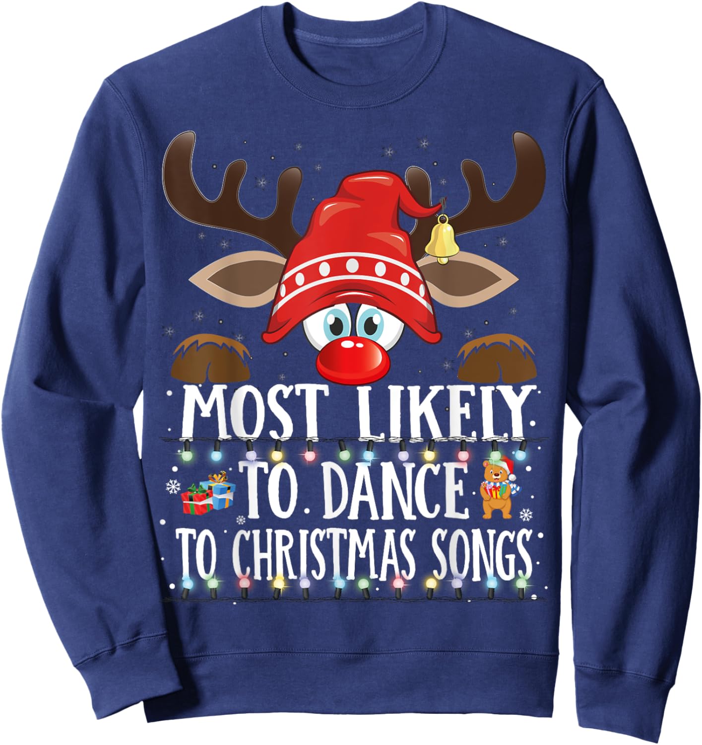 Christmas Matching Most Likely To Dance To Xmas Songs PJS Sweatshirt - Sweatshirt | Navy