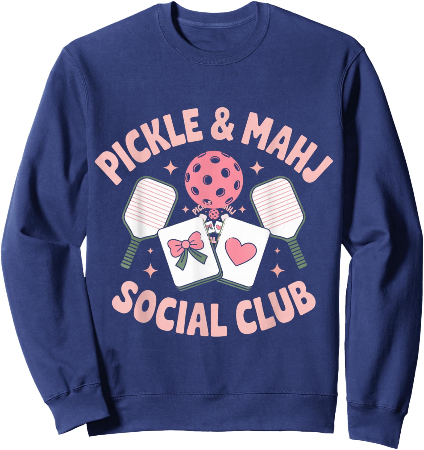 Pickle and Mahj Mahjong and Pickleball Social Club Mahjong Sweatshirt - Sweatshirt | Navy