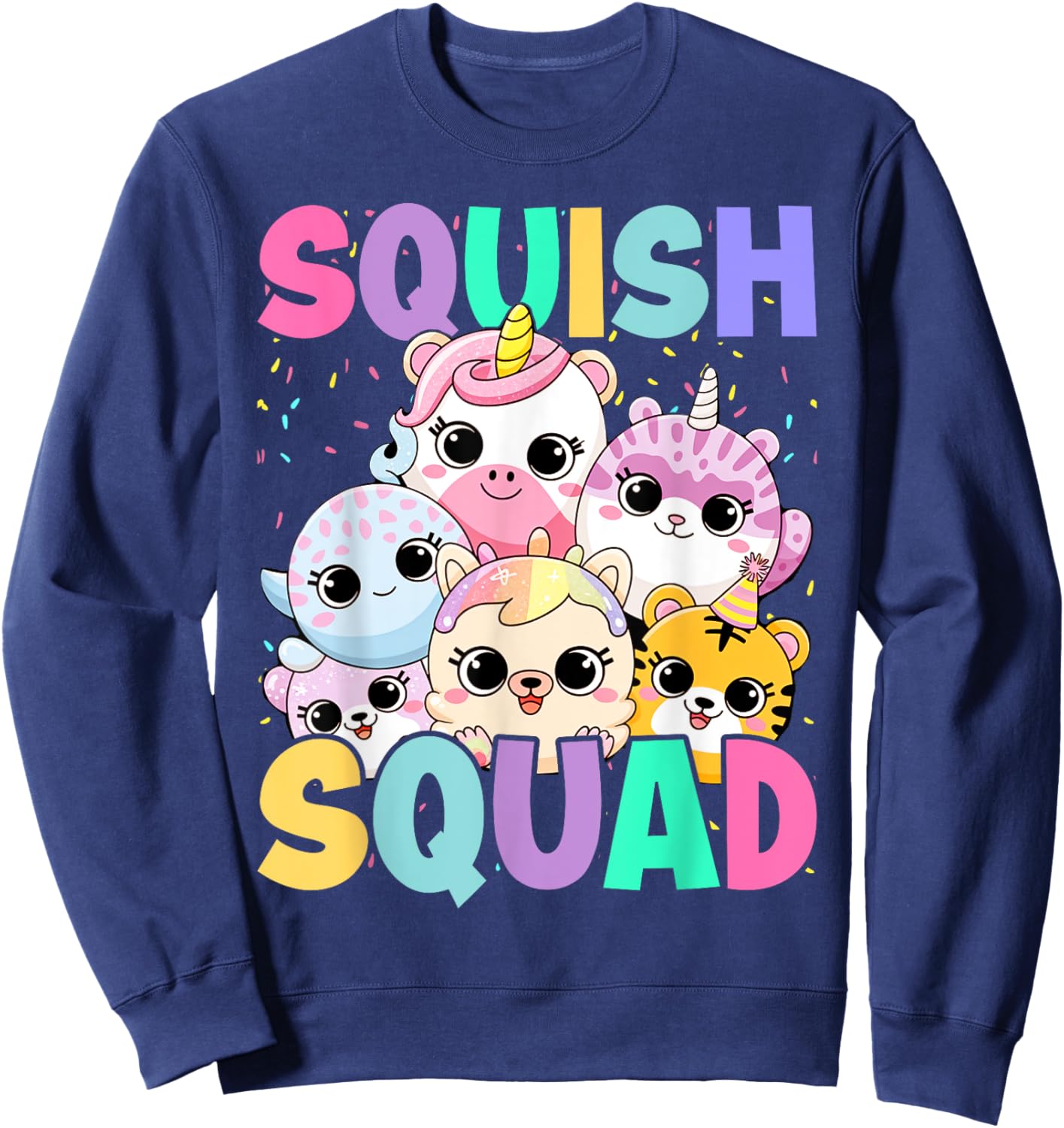 Squish Squad Birthday For Girls Kids Toddlers Sweatshirt - Sweatshirt | Navy